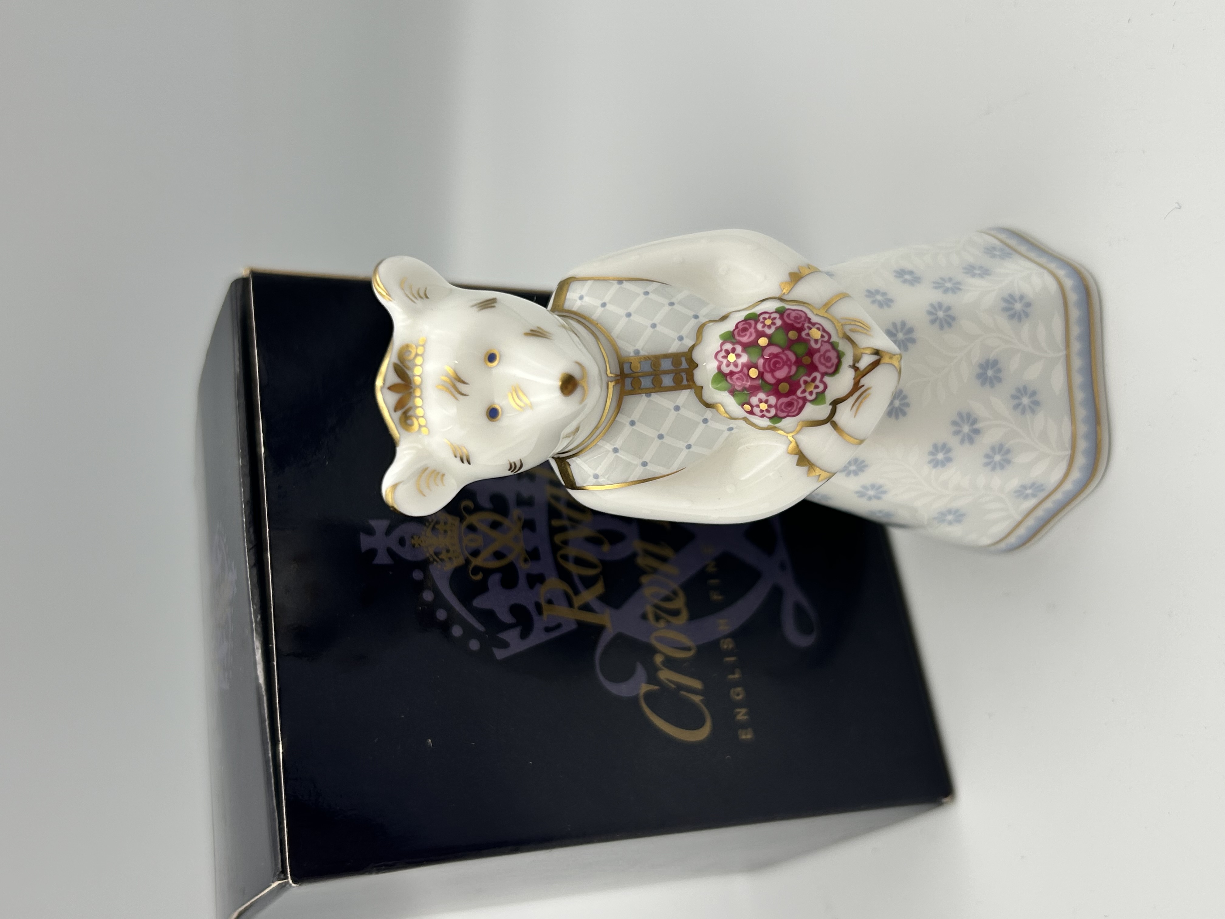 Royal Crown Derby Miniature Bear Collection Bride Teddy Bear Figurine