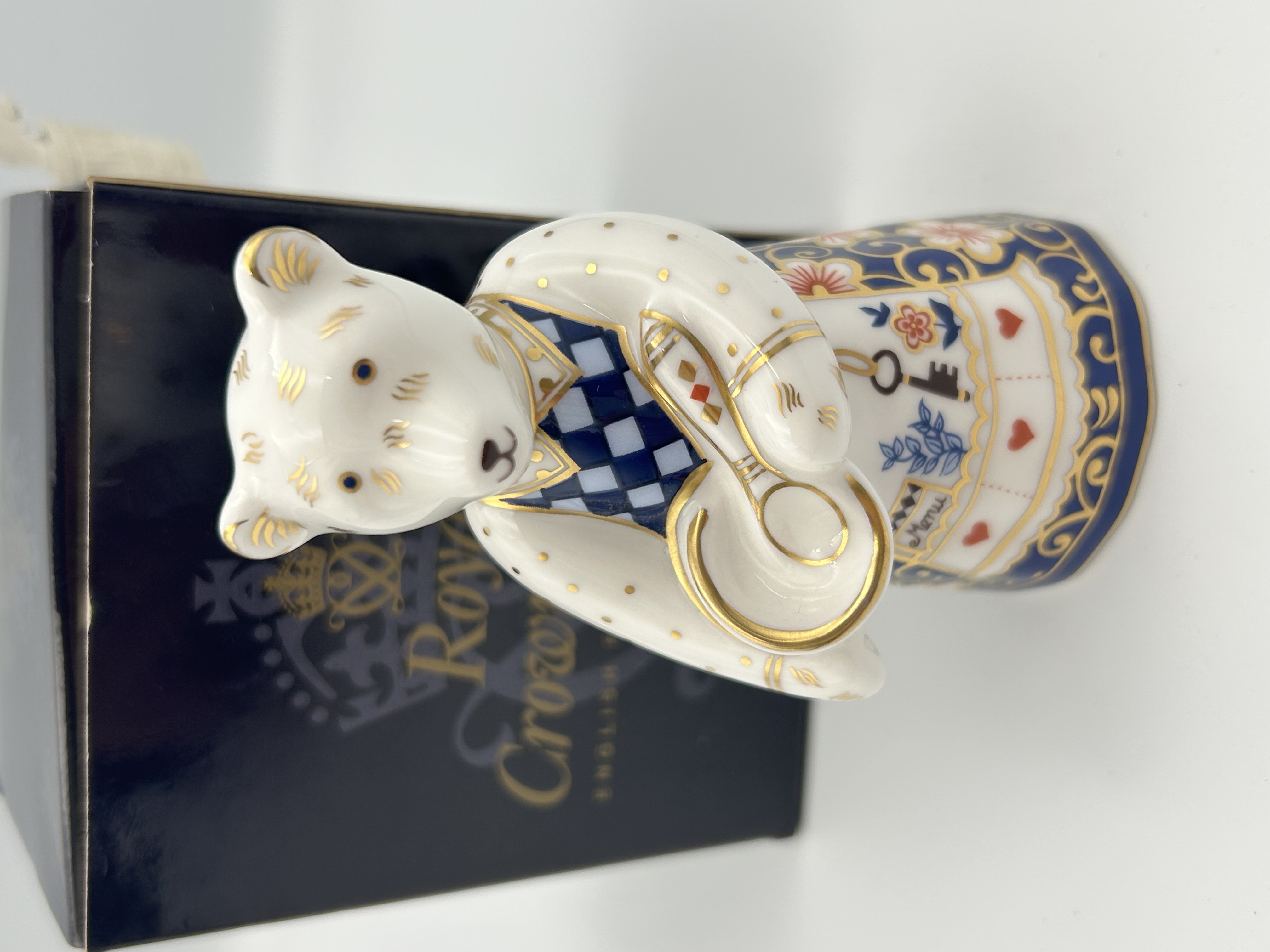 Royal Crown Derby Miniature Teddy Bear Cook Porcelain Figurine