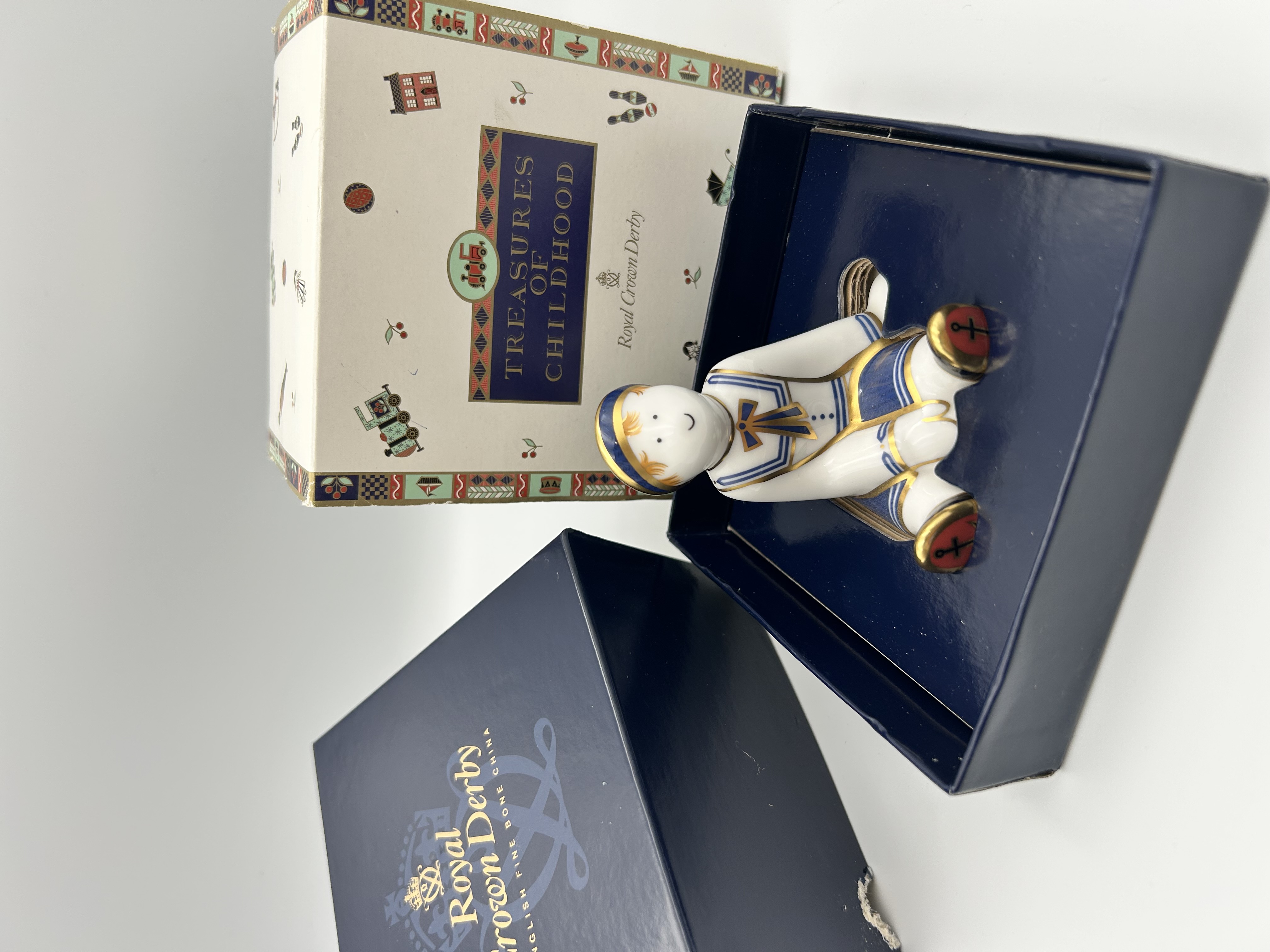 Royal Crown Derby Treasures of Childhood Ragdoll Sailor Figurine with Original Boxes