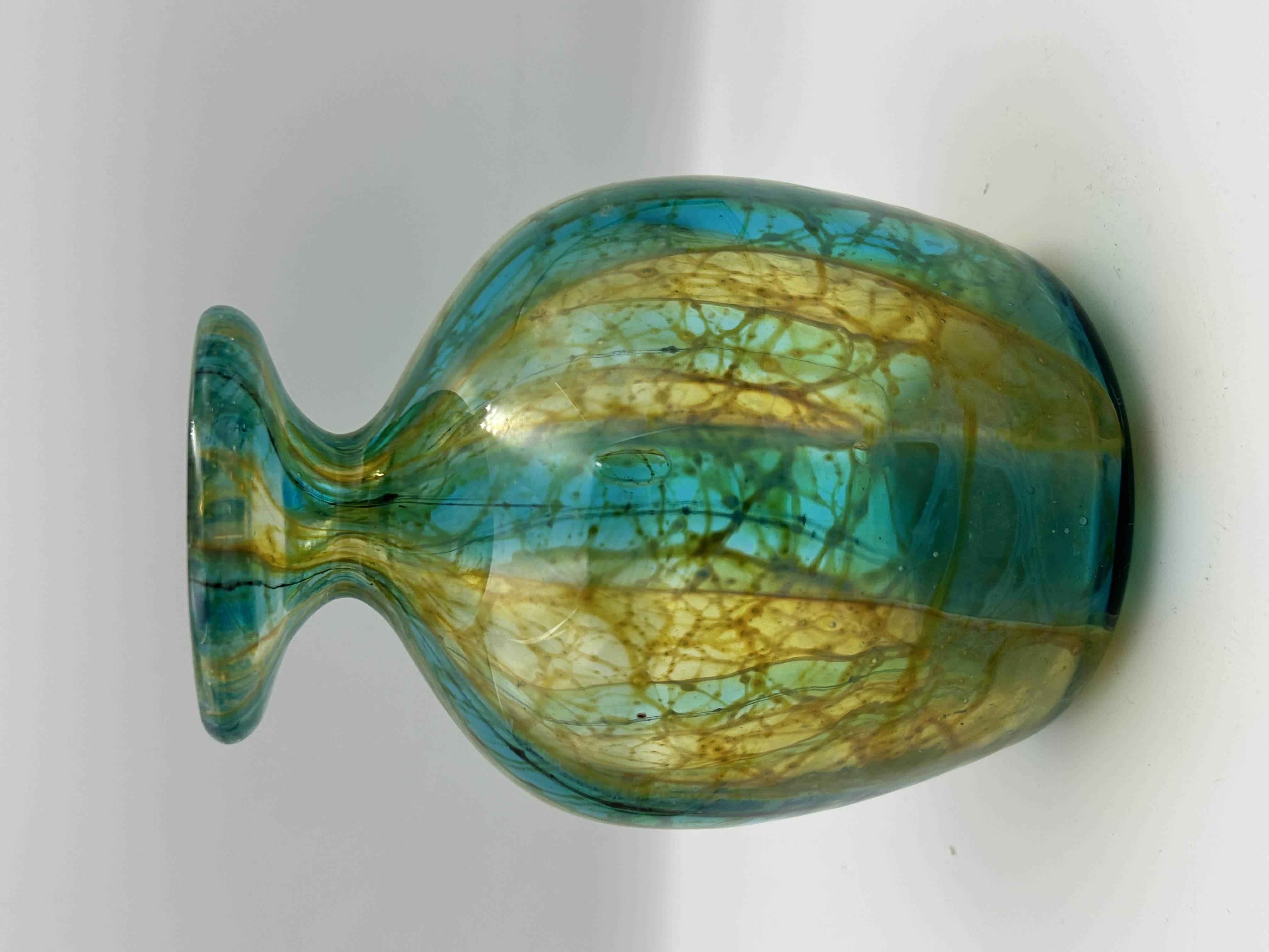 Mdina Glass Tiger Pattern Art Glass Vase