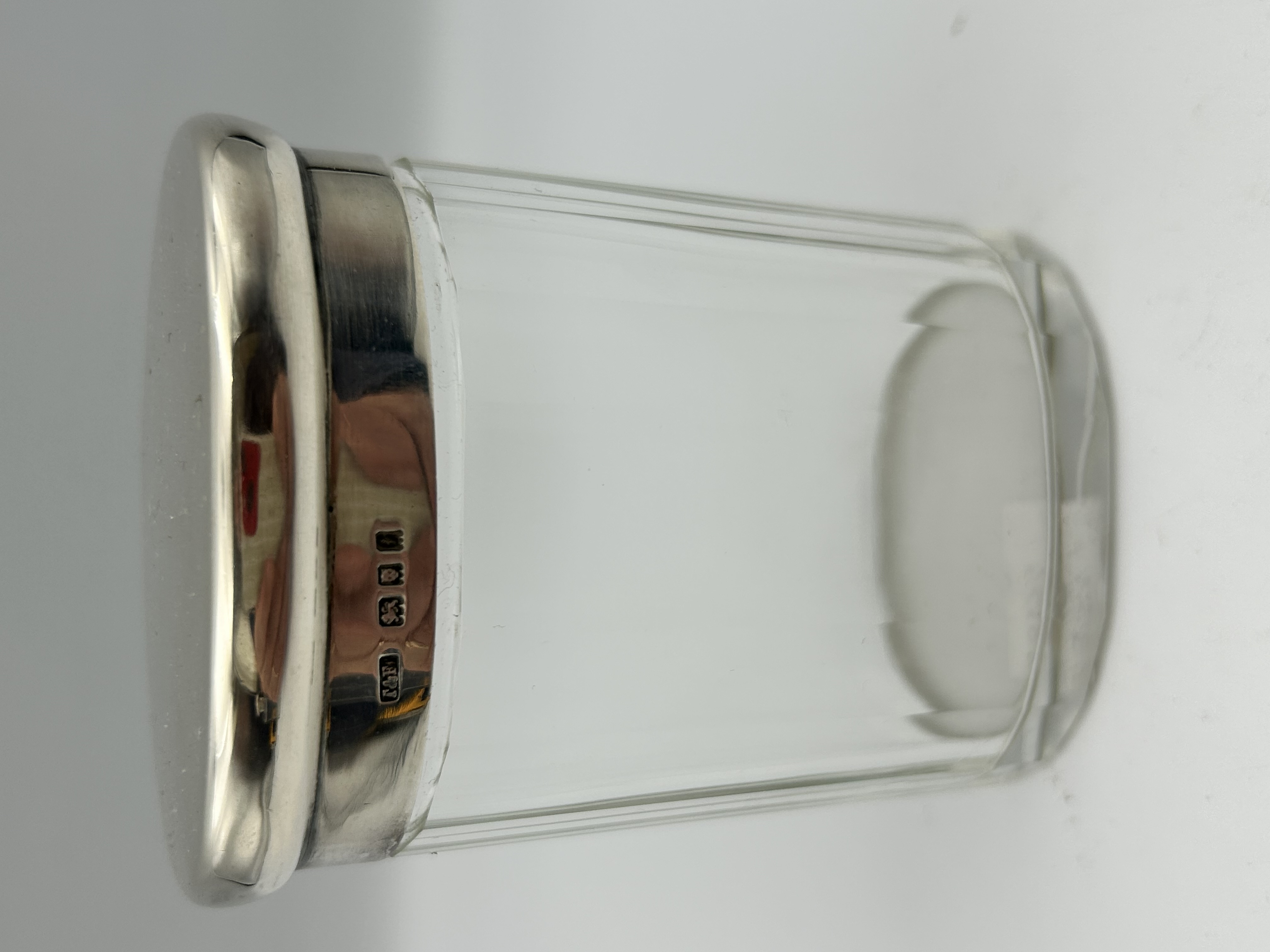 A George V Sterling Silver and Glass Dressing Table Jar, Thomas and Sons, London 1915