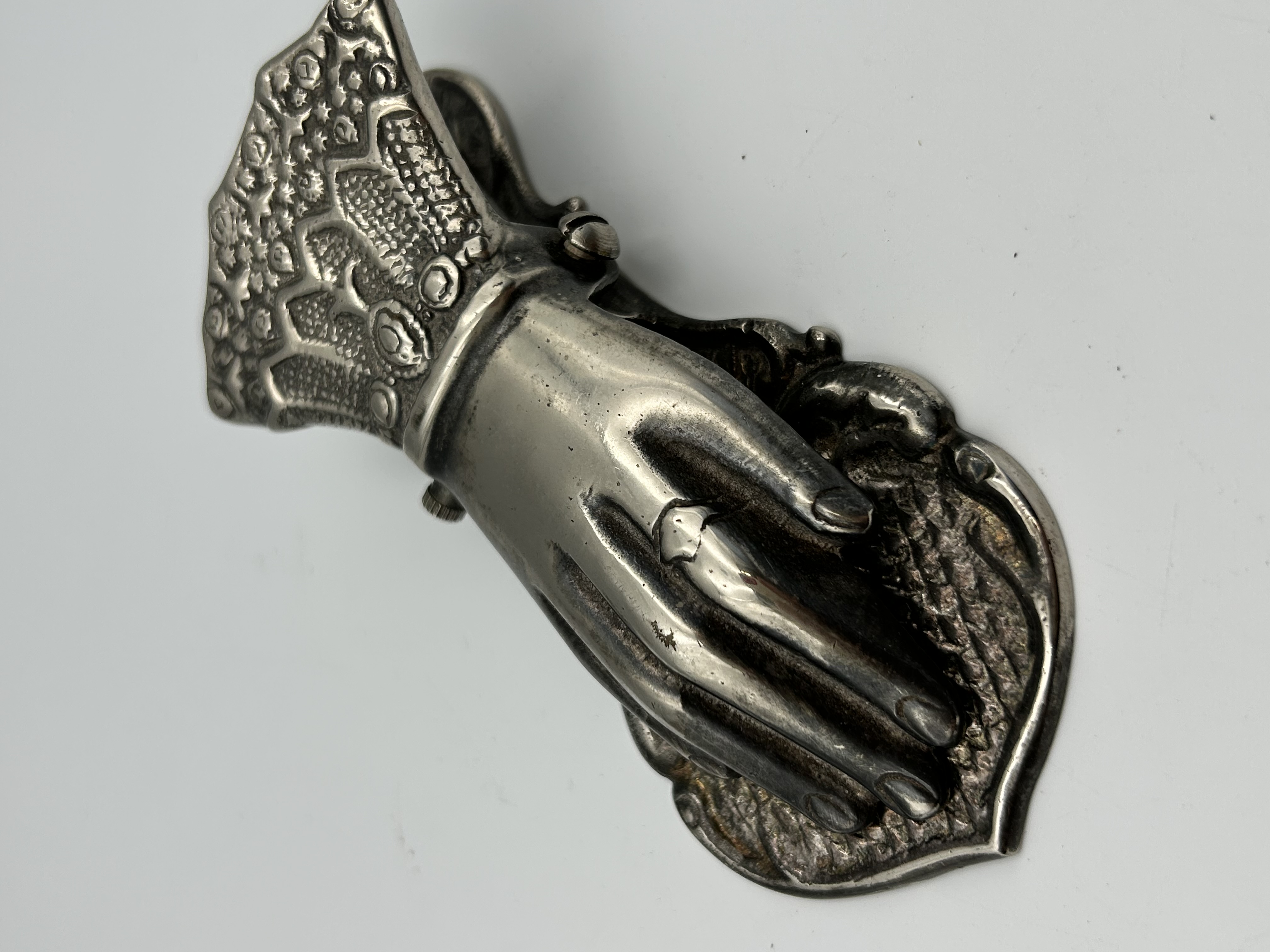 Victorian Silver-Plated Lady's Hand Letter Clip