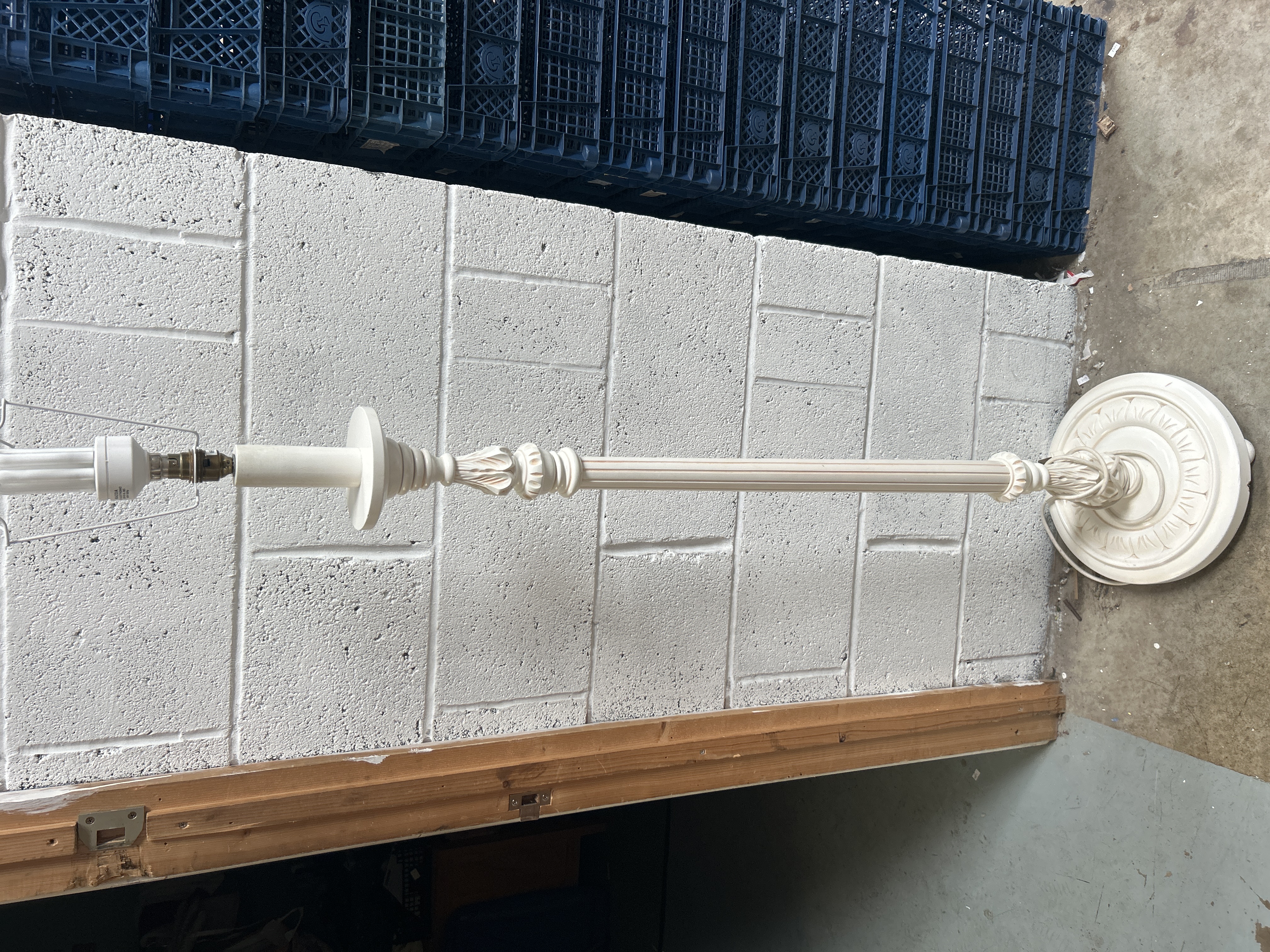 A Mid 20th Century Neoclassical Style Painted Wooden Floor Lamp