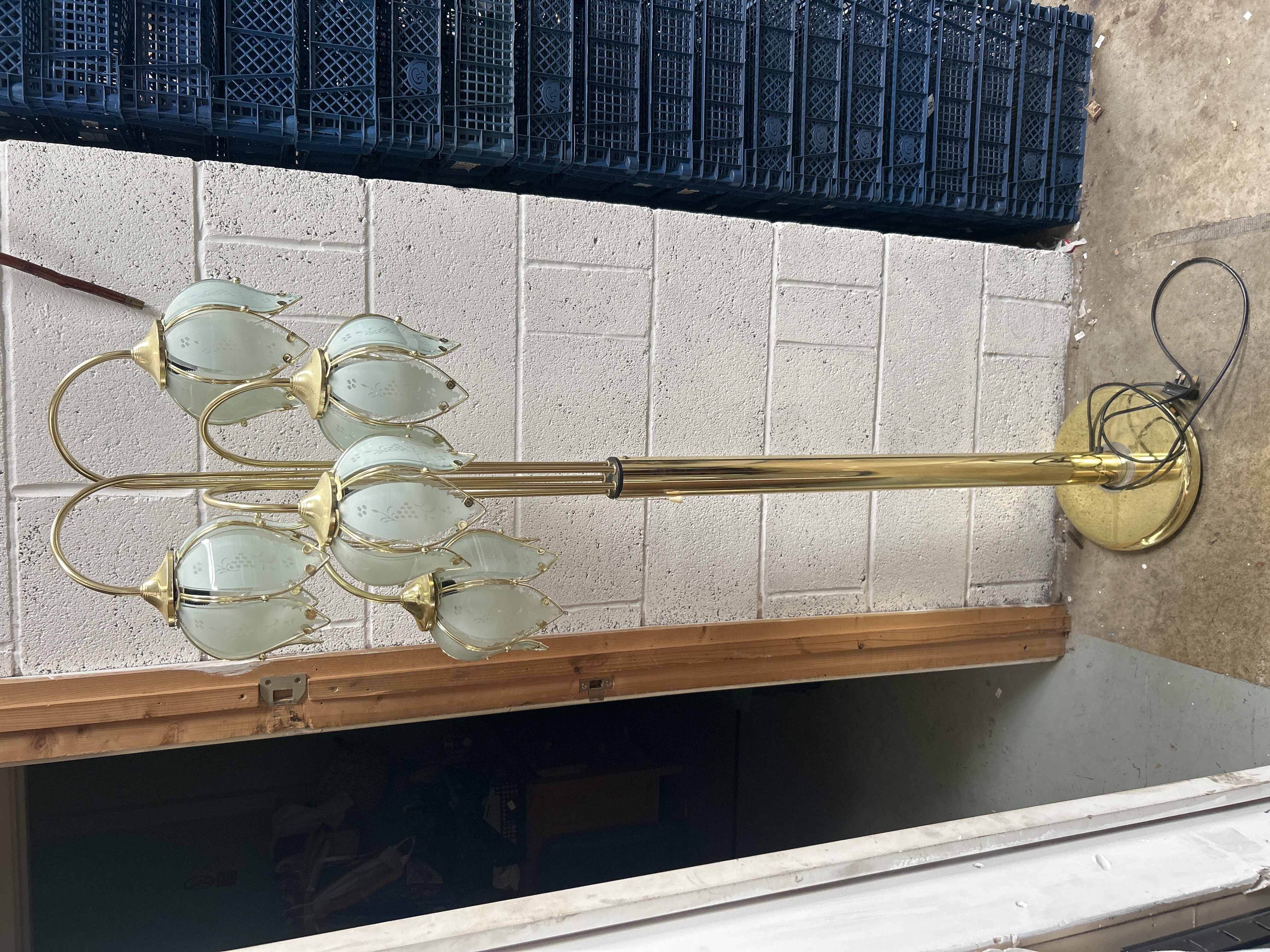 A Vintage Hollywood Regency Six Light Lotus Floor Lamp