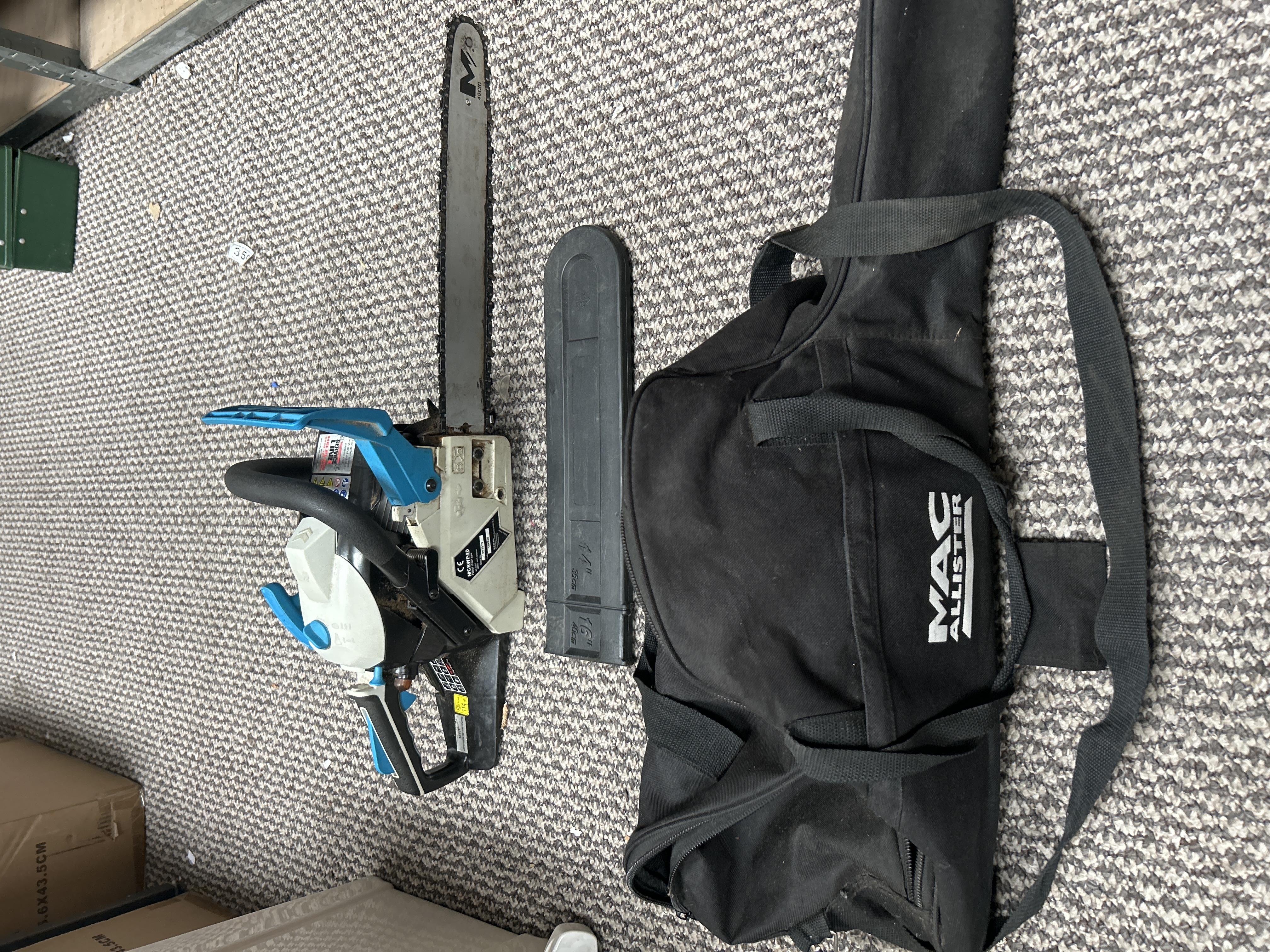 Mac Allister MCSWP40 Petrol Chainsaw with Bag and Cover