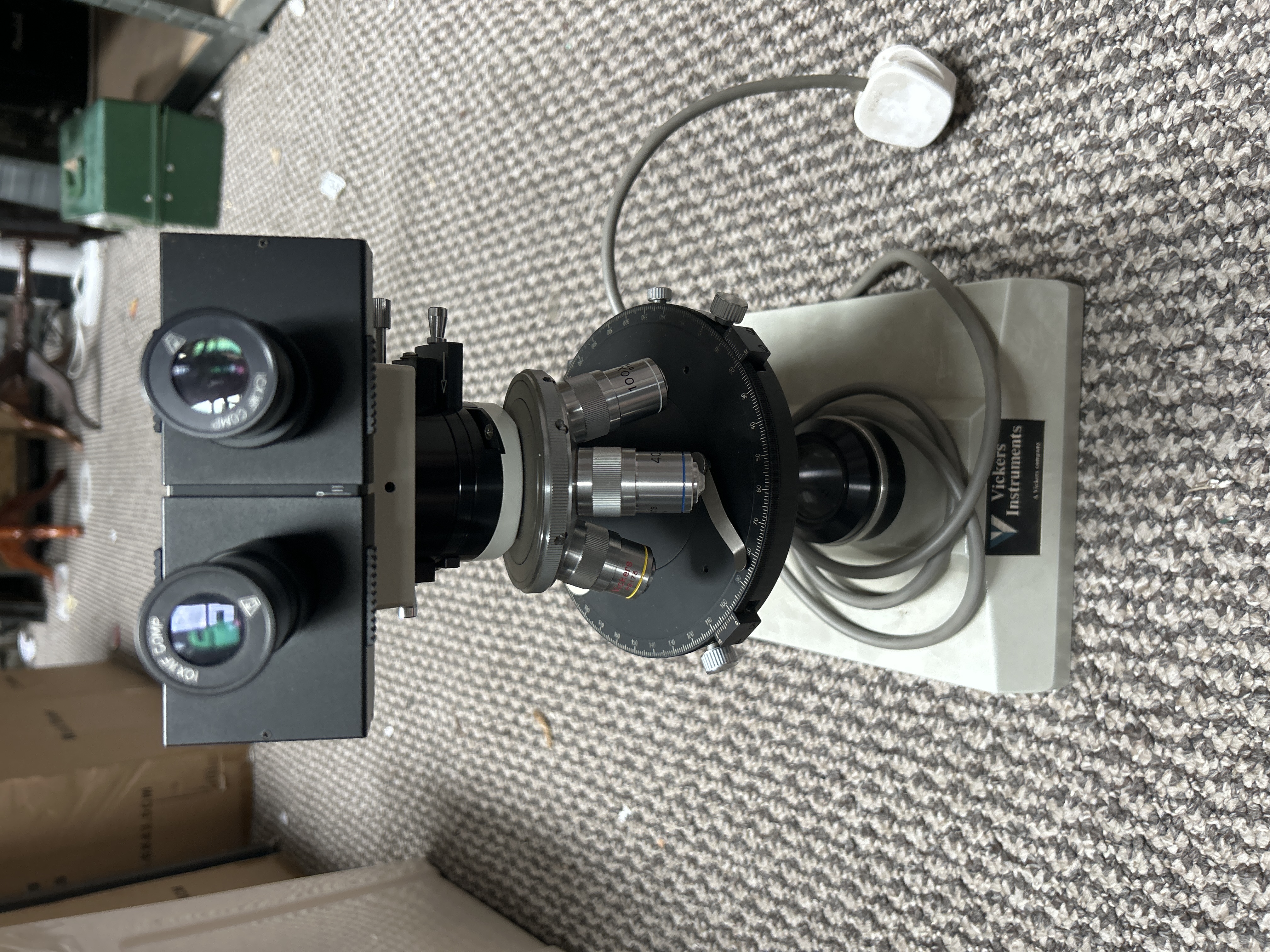 Vickers Instruments Binocular Petrological Microscope with Rotating Graduated Stage