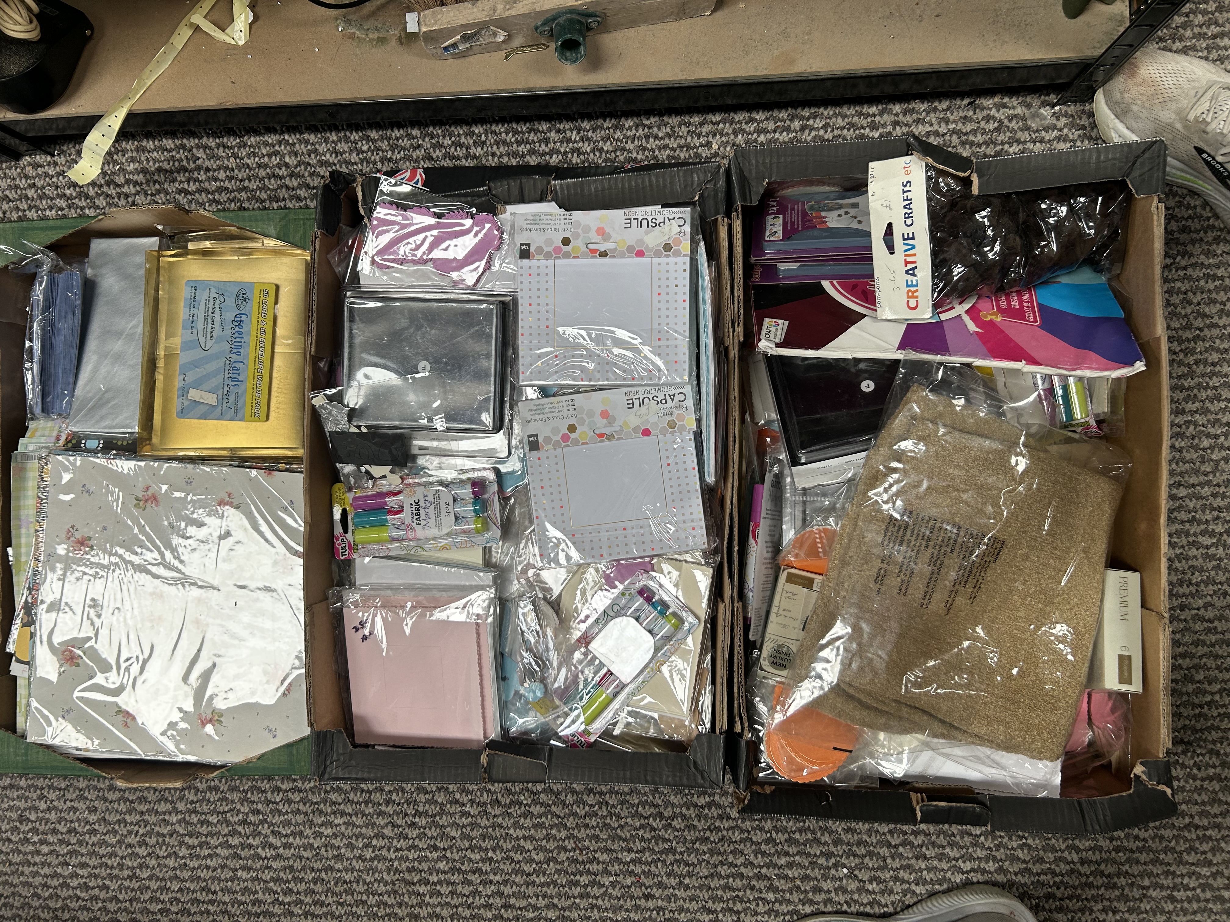 An Assortment of Mixed Craft and Papercraft Supplies Including Stampin Up and Tulip Brands