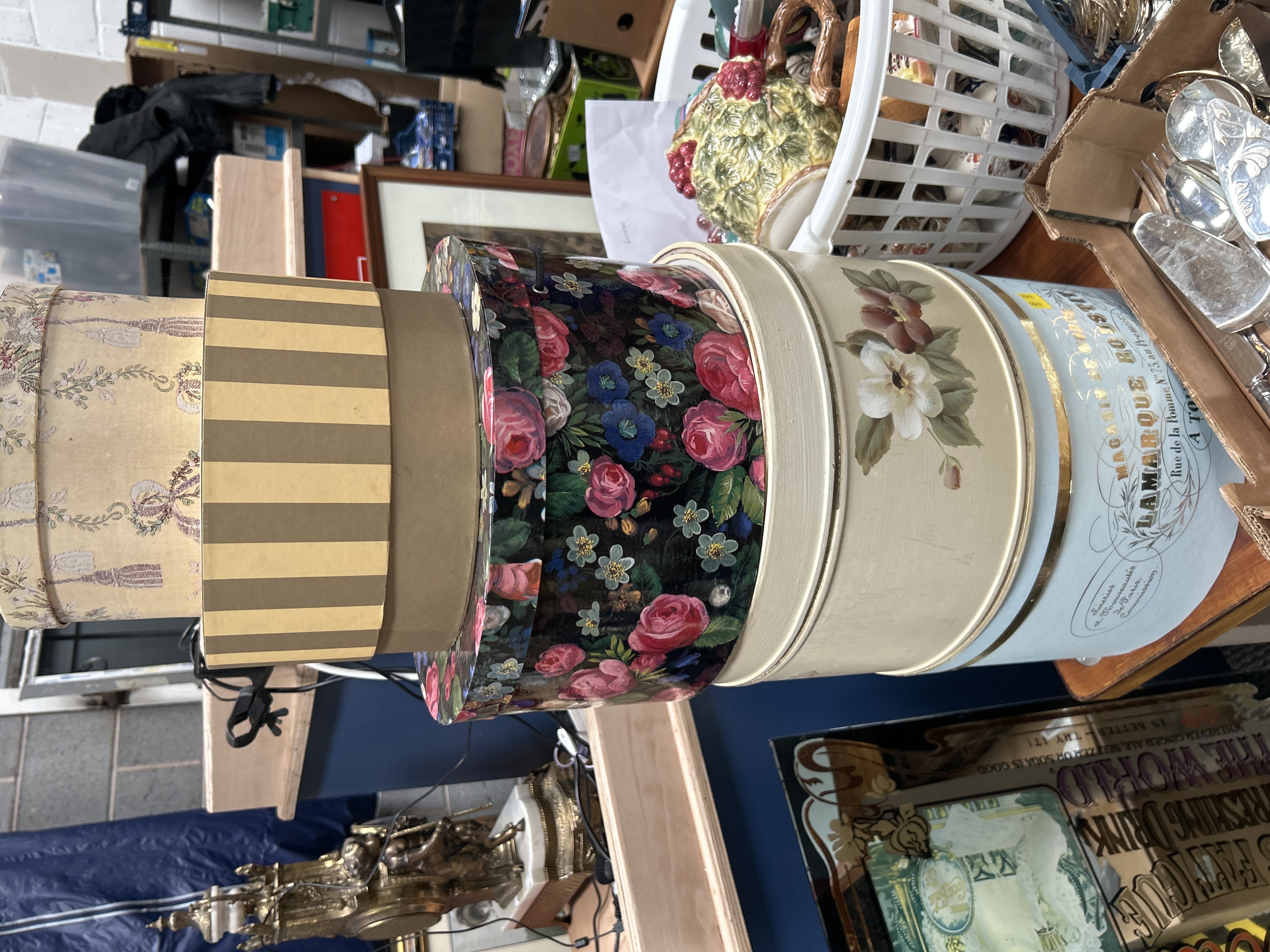A Collection of Vintage Decorative Storage Tins and Hat Boxes