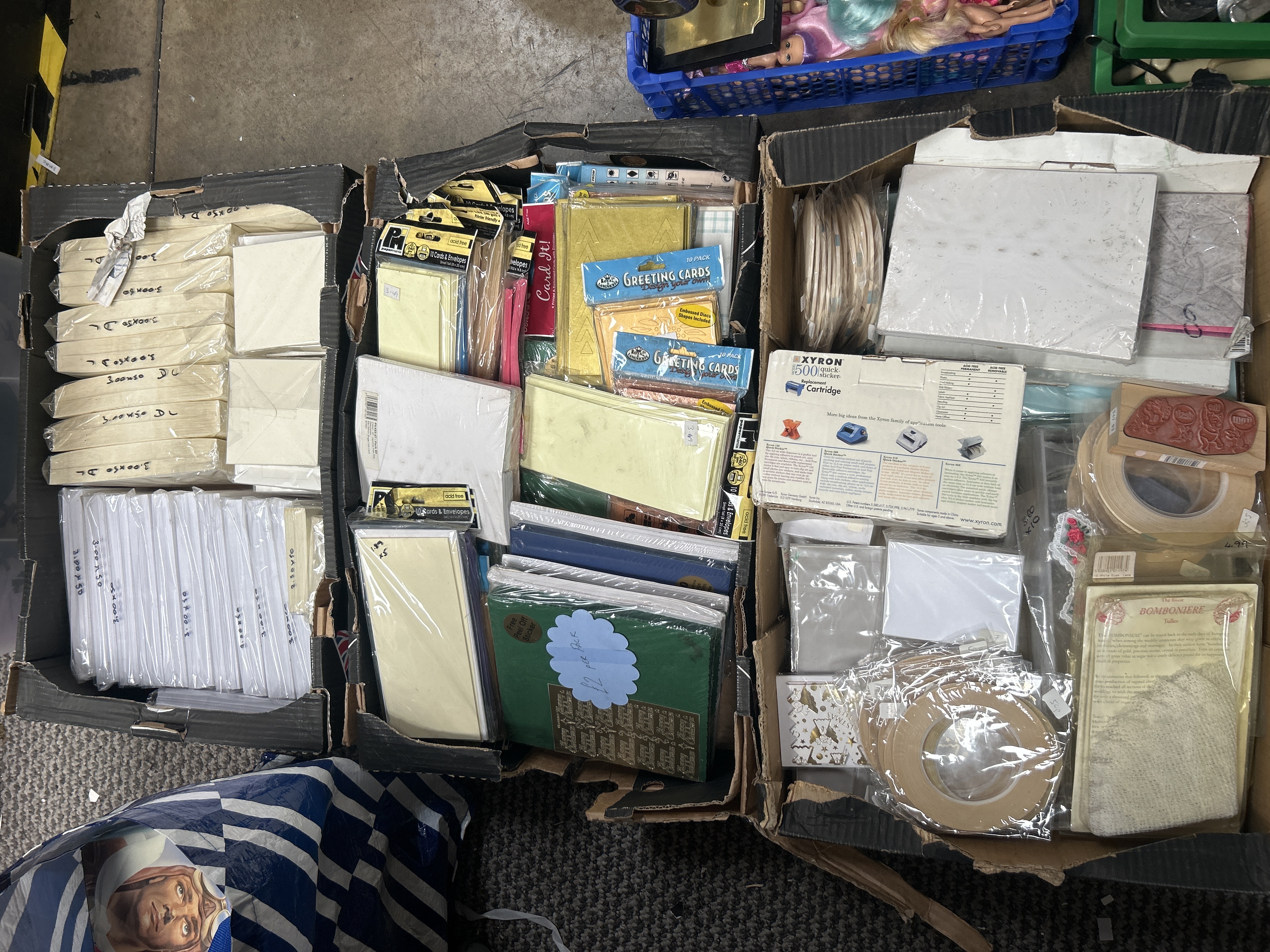 An Assortment of Card Making and Paper Crafting Supplies Including Xyron and Personal Memories
