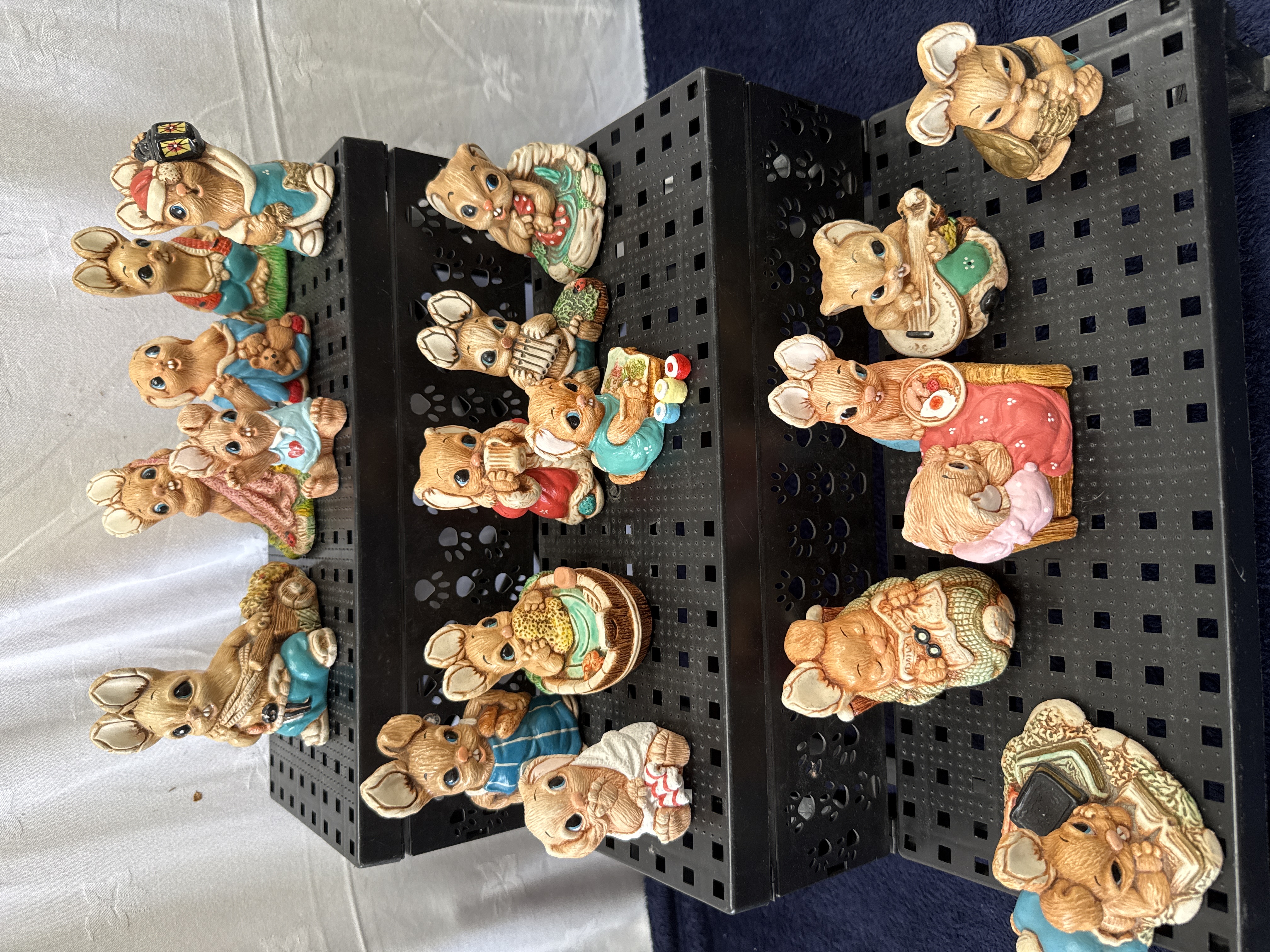 A Collection of 20 Painted Resin Anthropomorphic Mouse Figurines