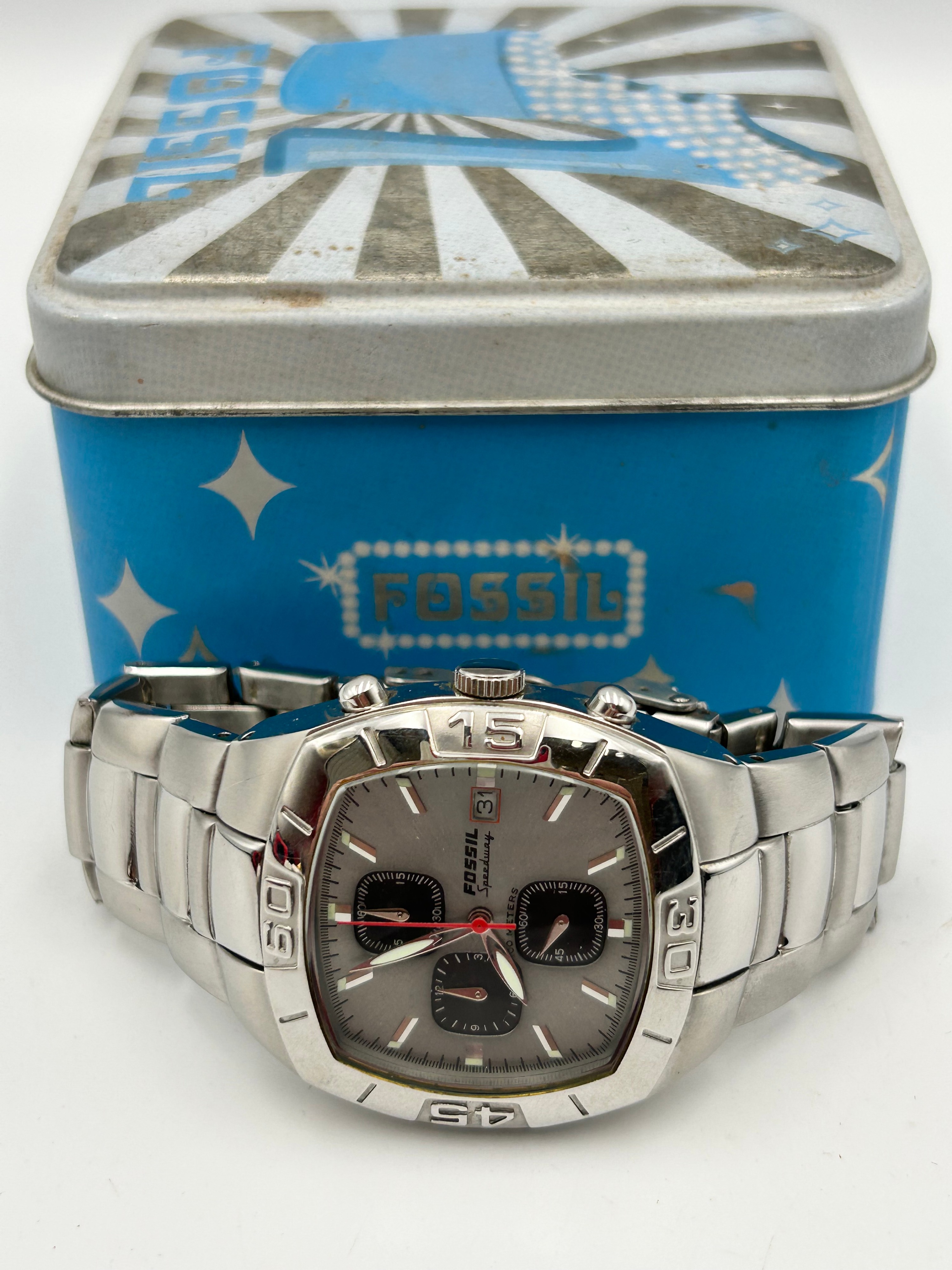 Fossil Speedway Stainless Steel Chronograph Wristwatch CH2358? Running when listed.