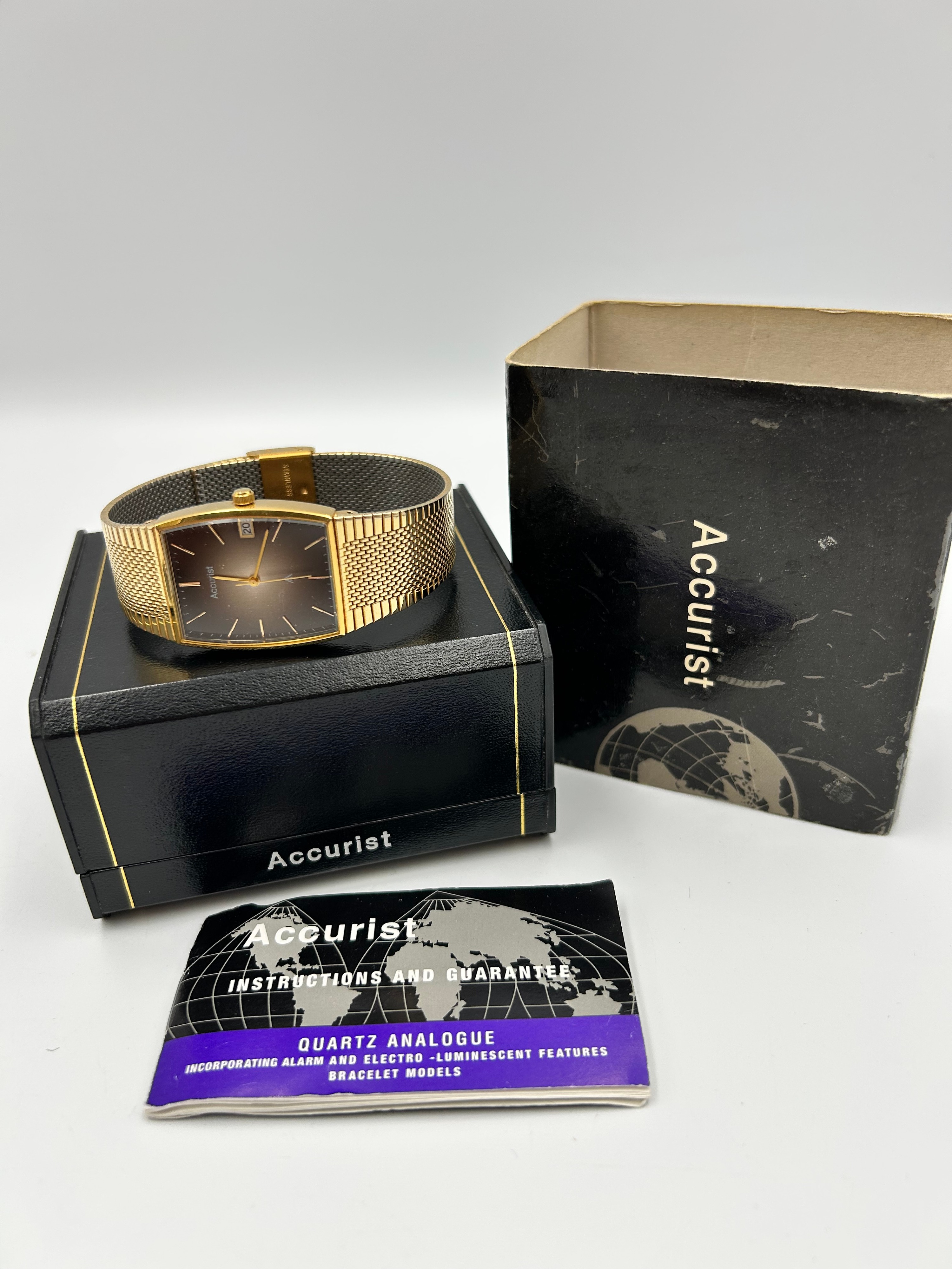 Accurist Gilt Metal Effect Quartz Analogue Wristwatch, Requires Battery