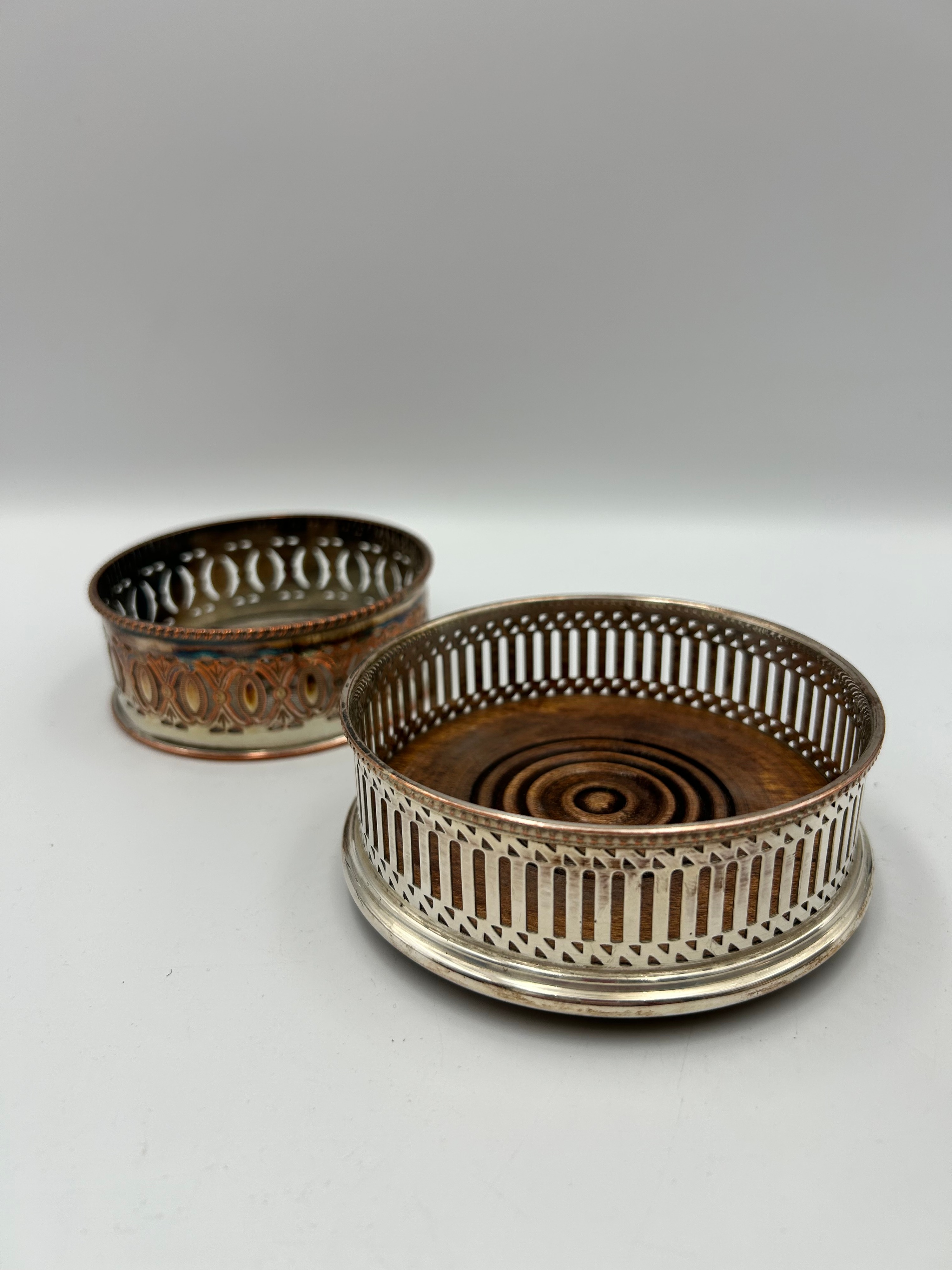 White Metal Wine Coasters, Mid-20th Century?
