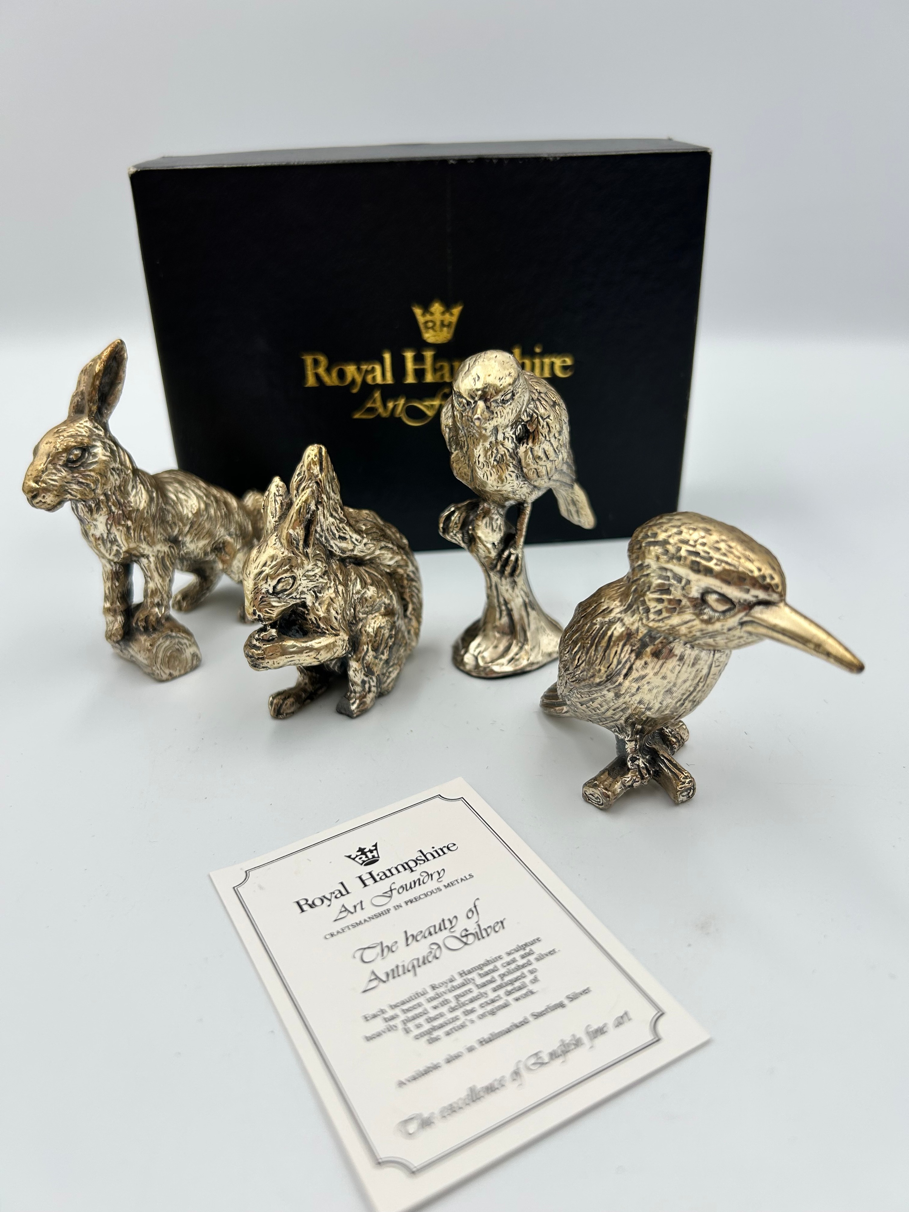 Royal Hampshire Art Foundry White Metal Wildlife Figurines