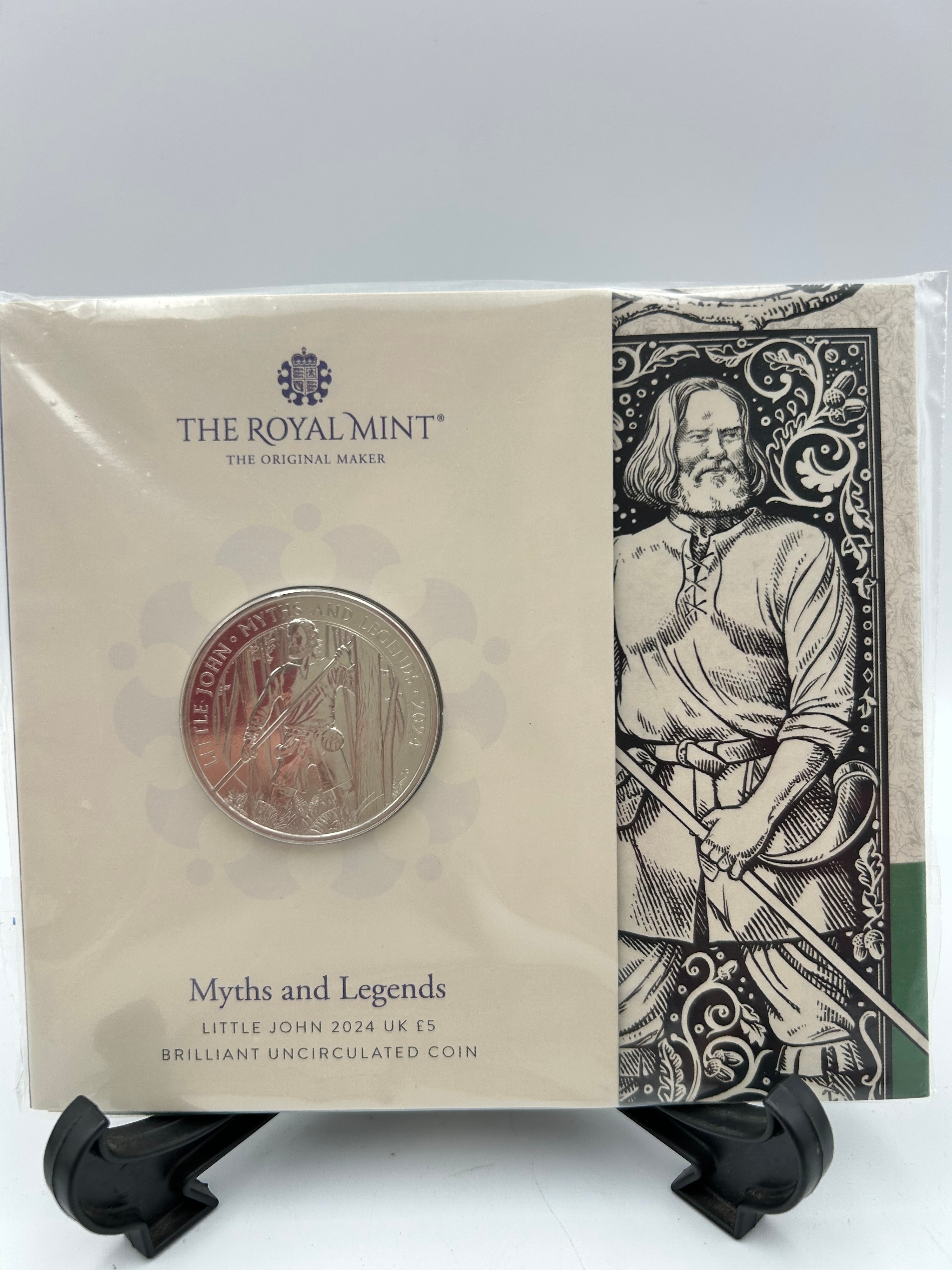 The Royal Mint White Metal Myths and Legends Little John Five Pound Coin, 2024