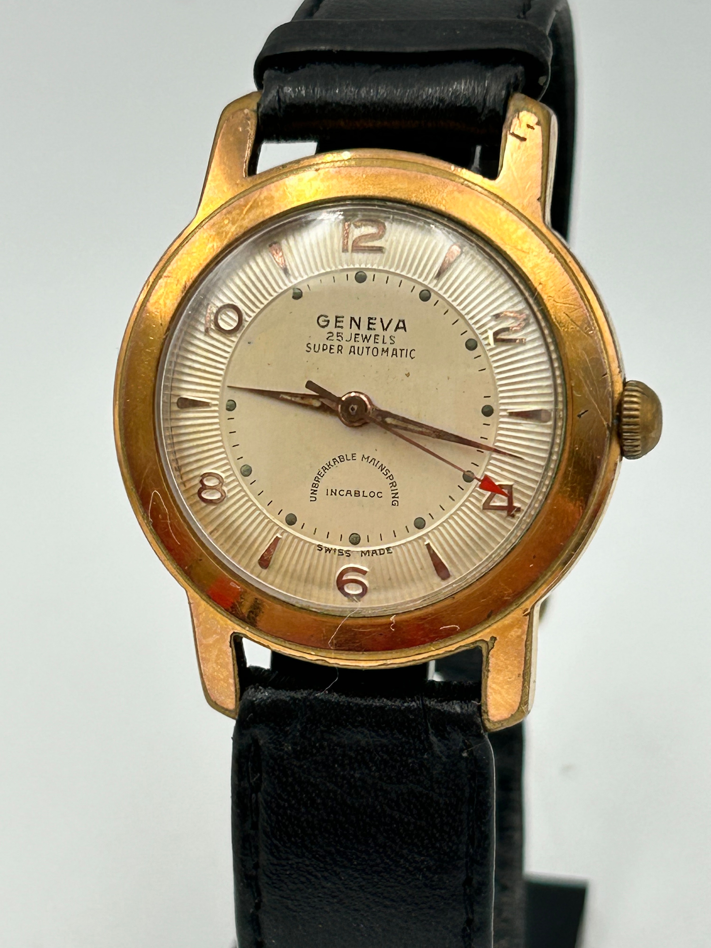 Geneva Super Automatic Gilt-Metal Effect Wristwatch , Running When Listed