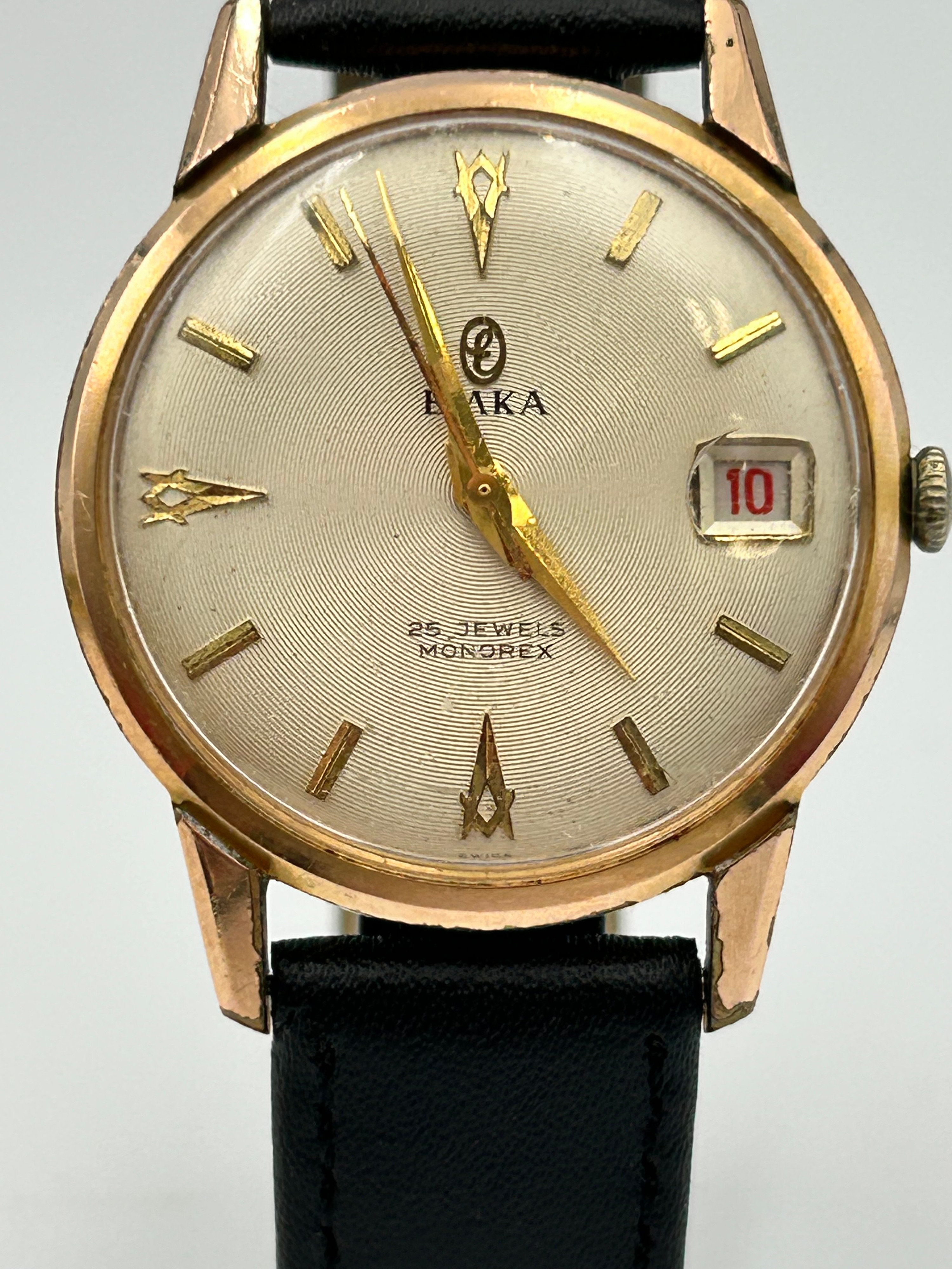 Olma Monorex Gilt-Metal Effect? and Stainless Steel Masonic  Wristwatch ,Running When Listed
