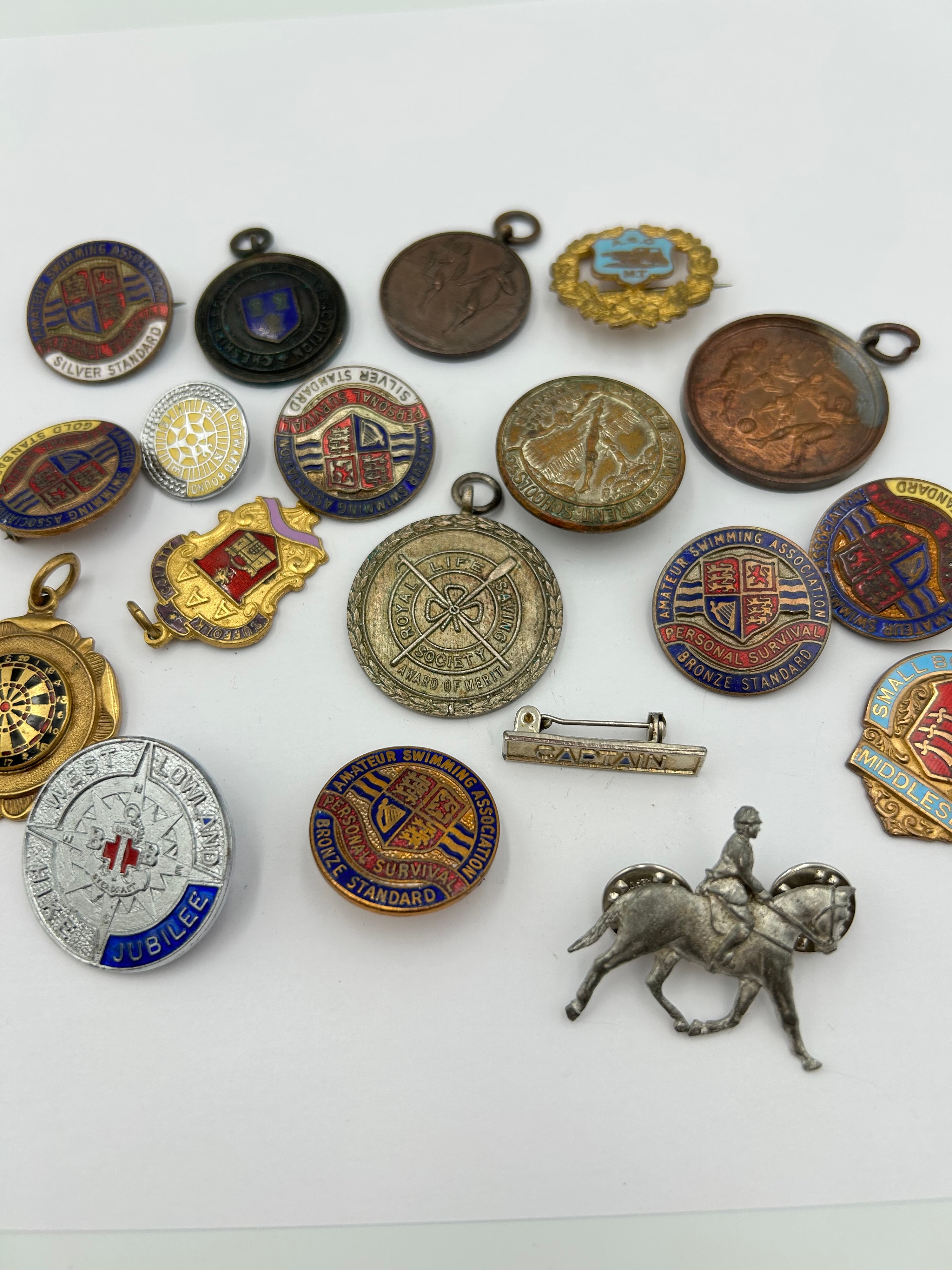 A Collection of British Sports and Civic Enamel Badges and Medals, Mid-20th Century?