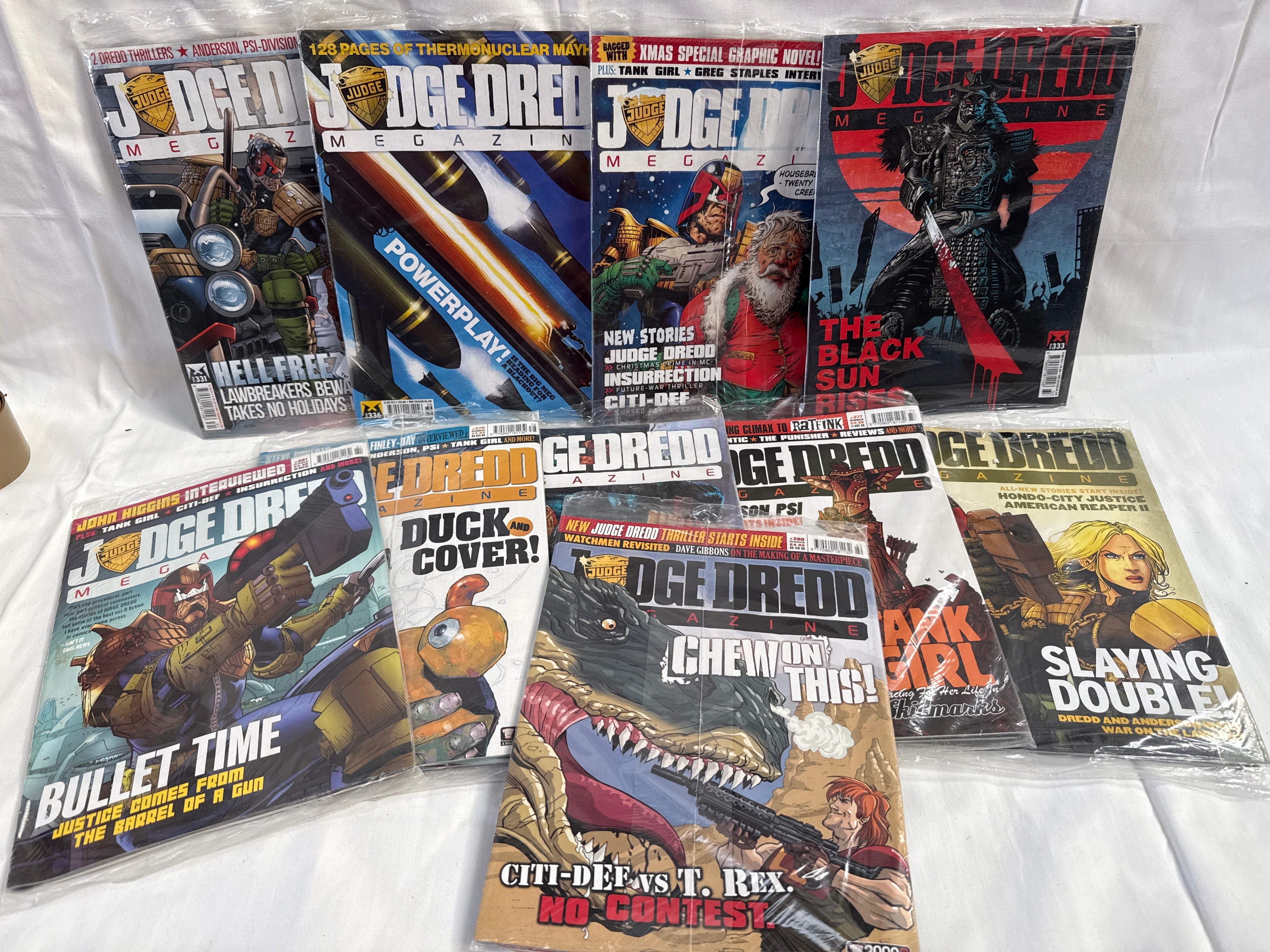 Rebellion Paper Judge Dredd Megazines, Ten Issues and Supplement, 2008-2013