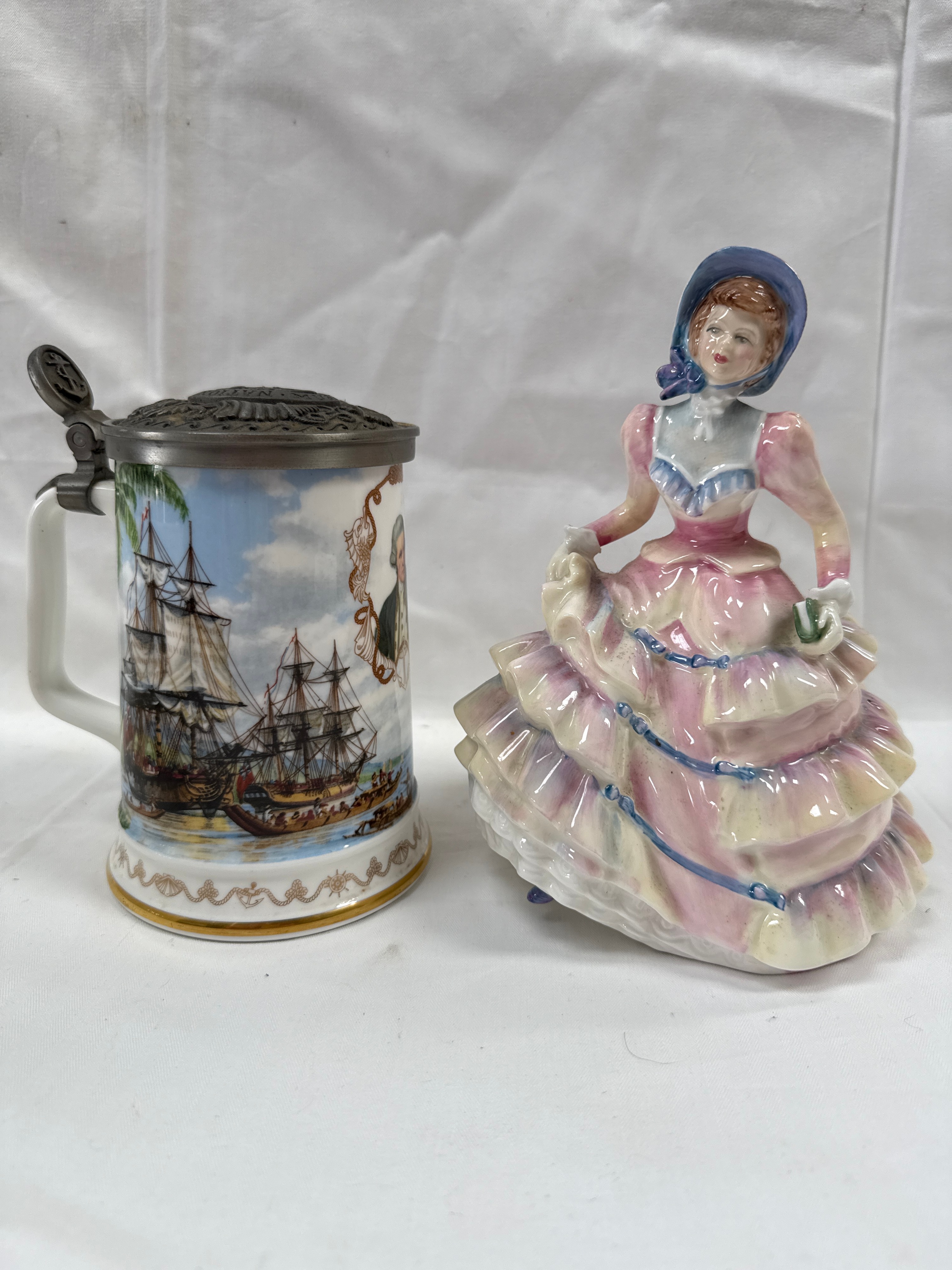 Royal Doulton and Royal Albert Bone China Hannah Figurine and Maritime Tankard, 1990-1991