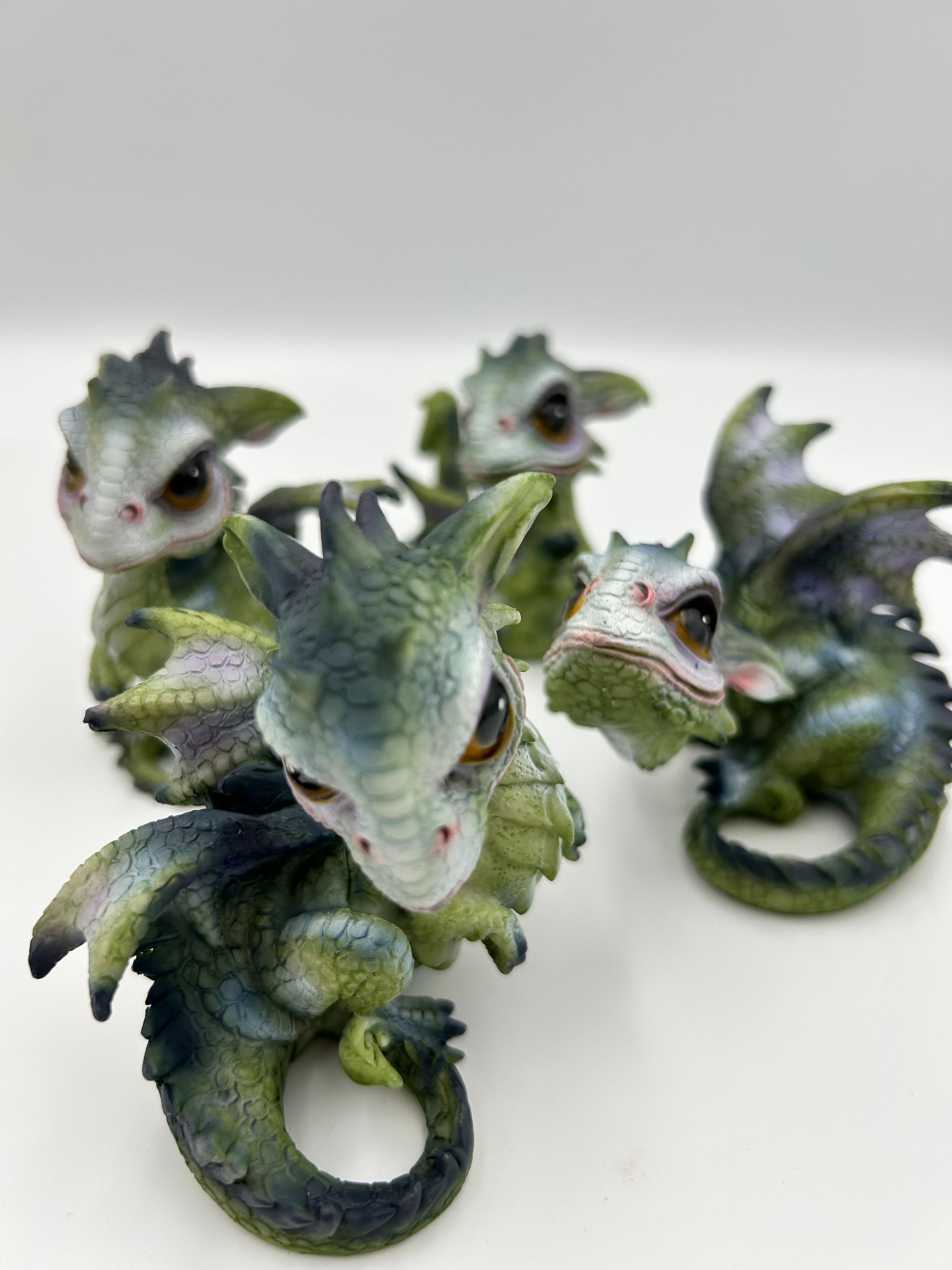 A Set of Resin? Dragon Hatchling Miniature Figurines