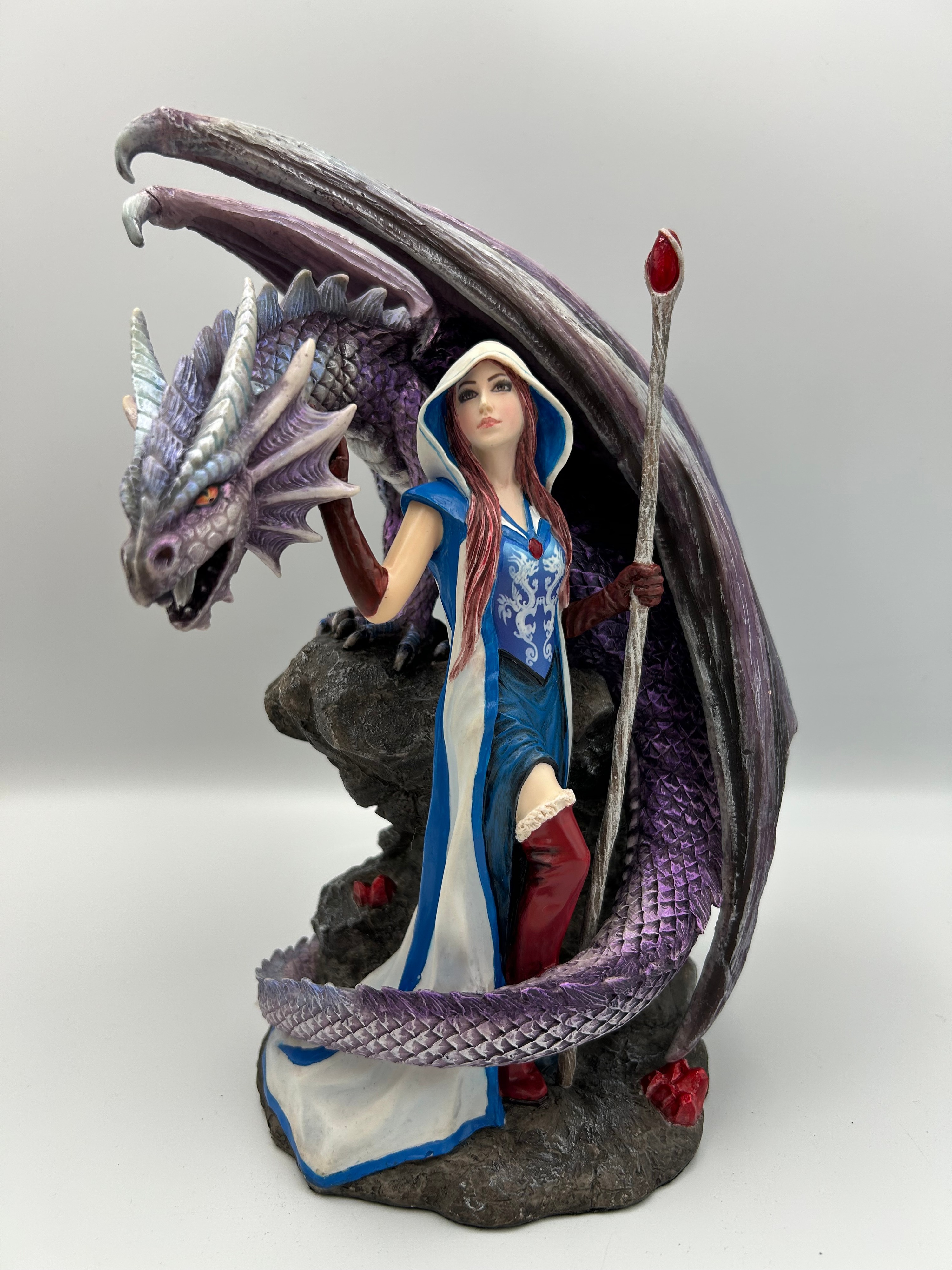 Nemesis Now  Resin Figurine after Anne Stokes? of a Sorceress and Dragon, 10"