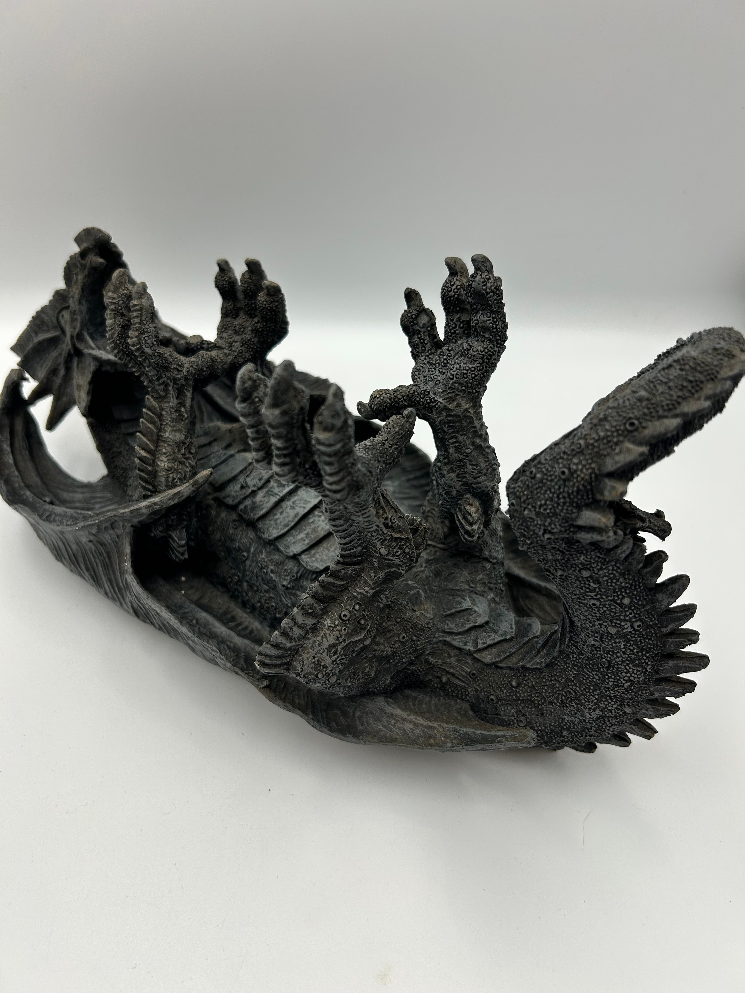 A Resin? Dragon Wine Bottle Holder Figurine, 12.5"