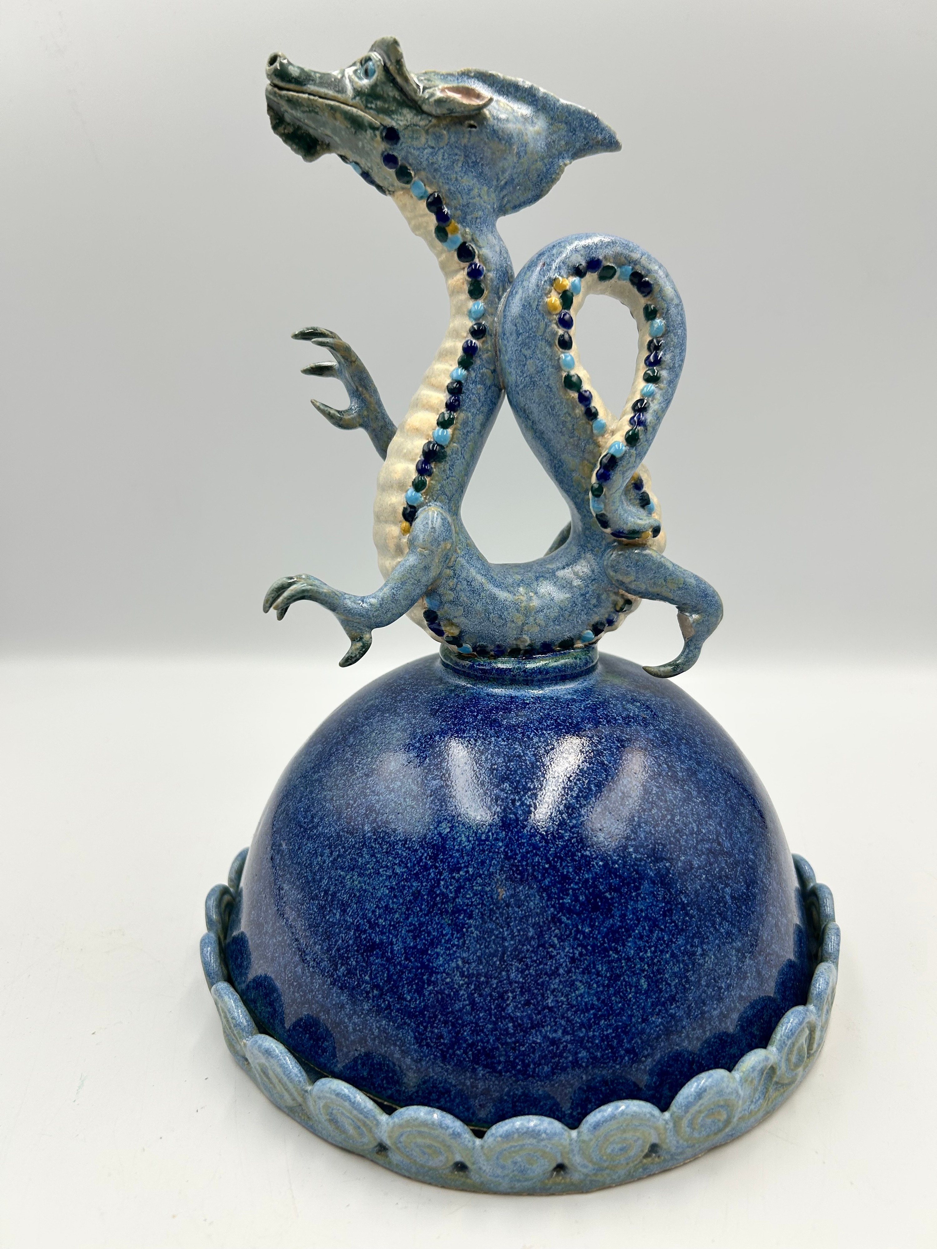 A Contemporary Glazed Stoneware? Dragon and Sphere Sculpture
