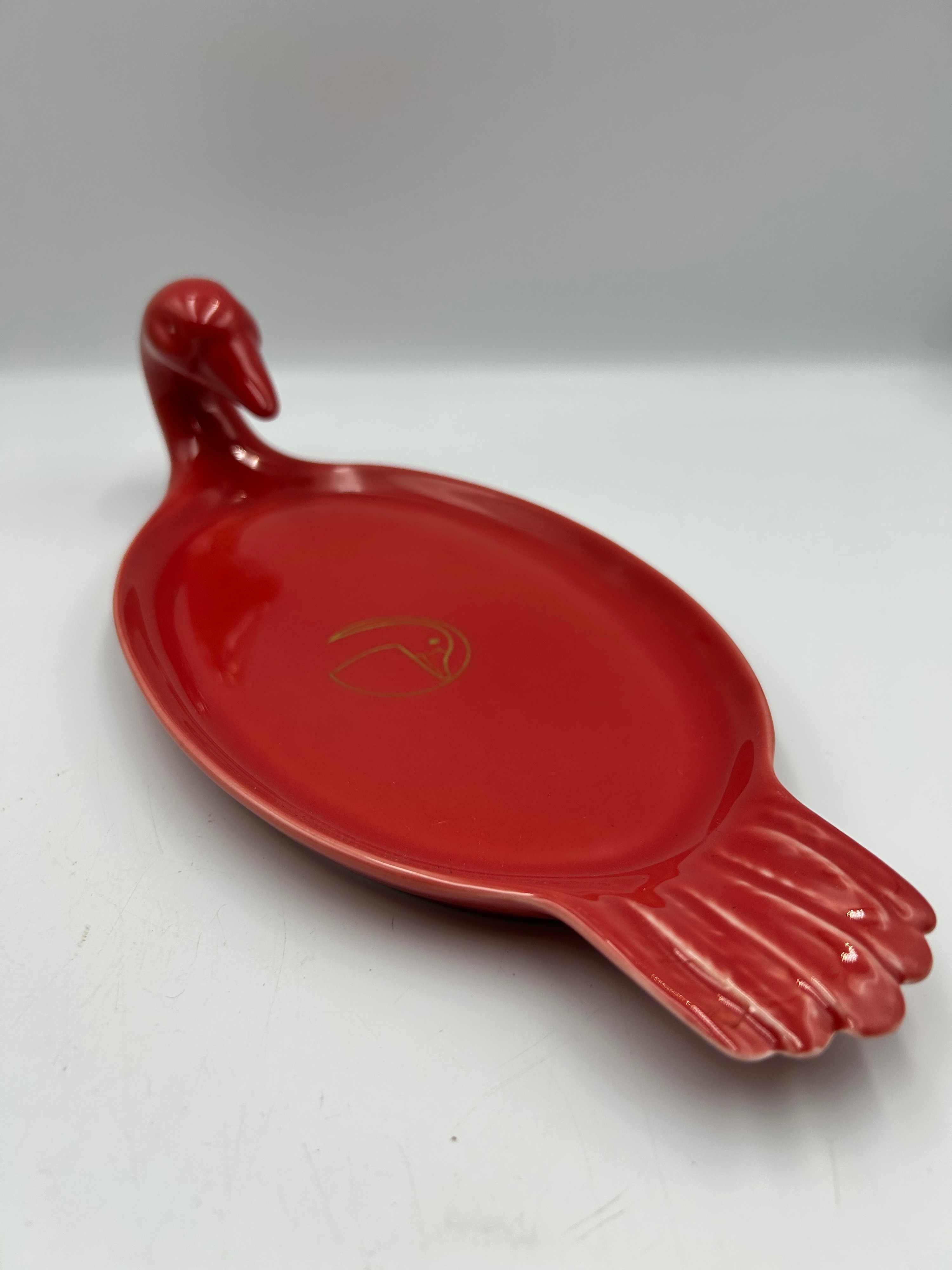 Rougié Limoges Porcelain Figural Duck Dish, 11"