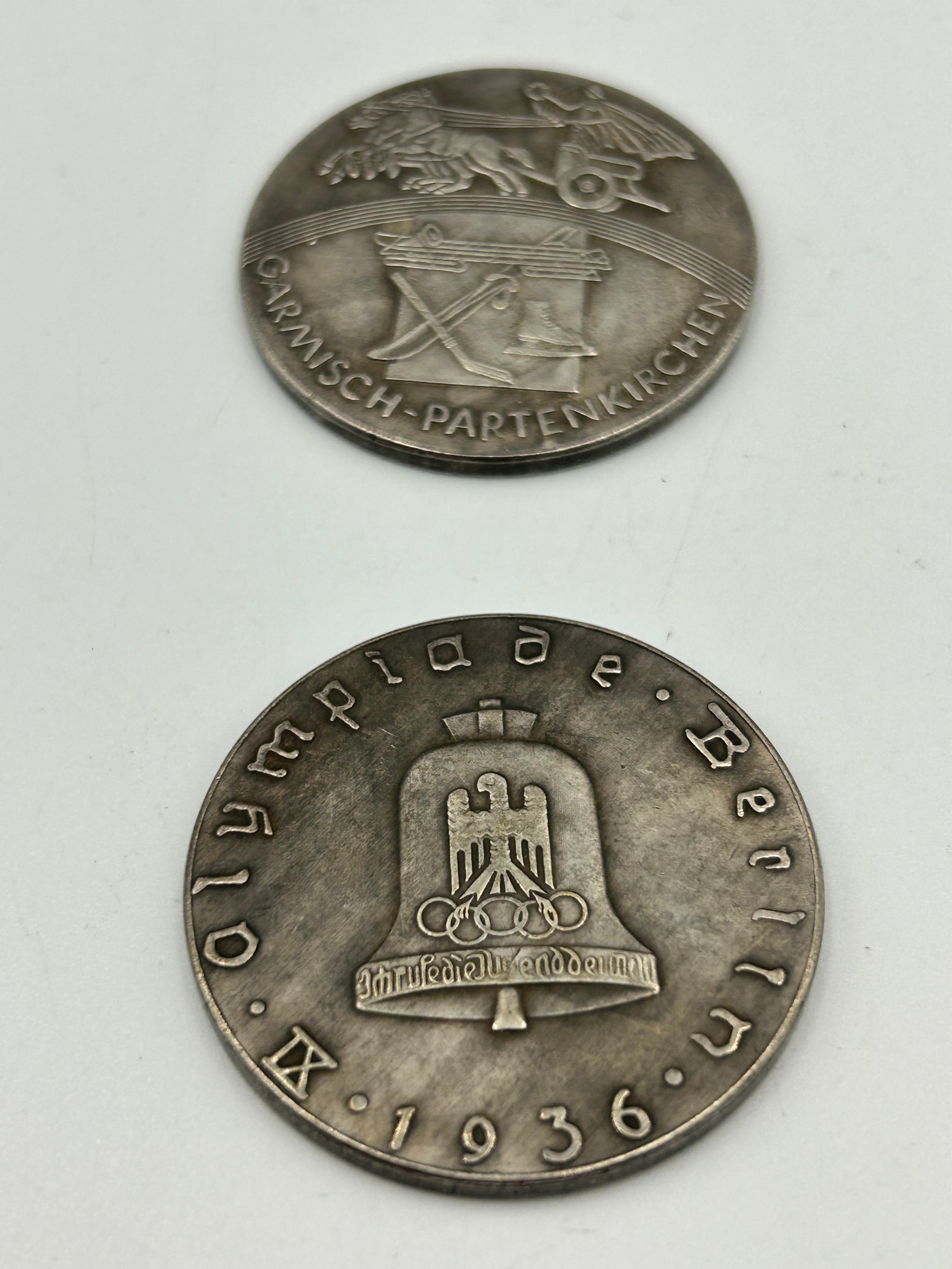 1936 Olympic Games Commemorative White Metal Medals including Auto-Stern-Fahrt by O. Placzek?
