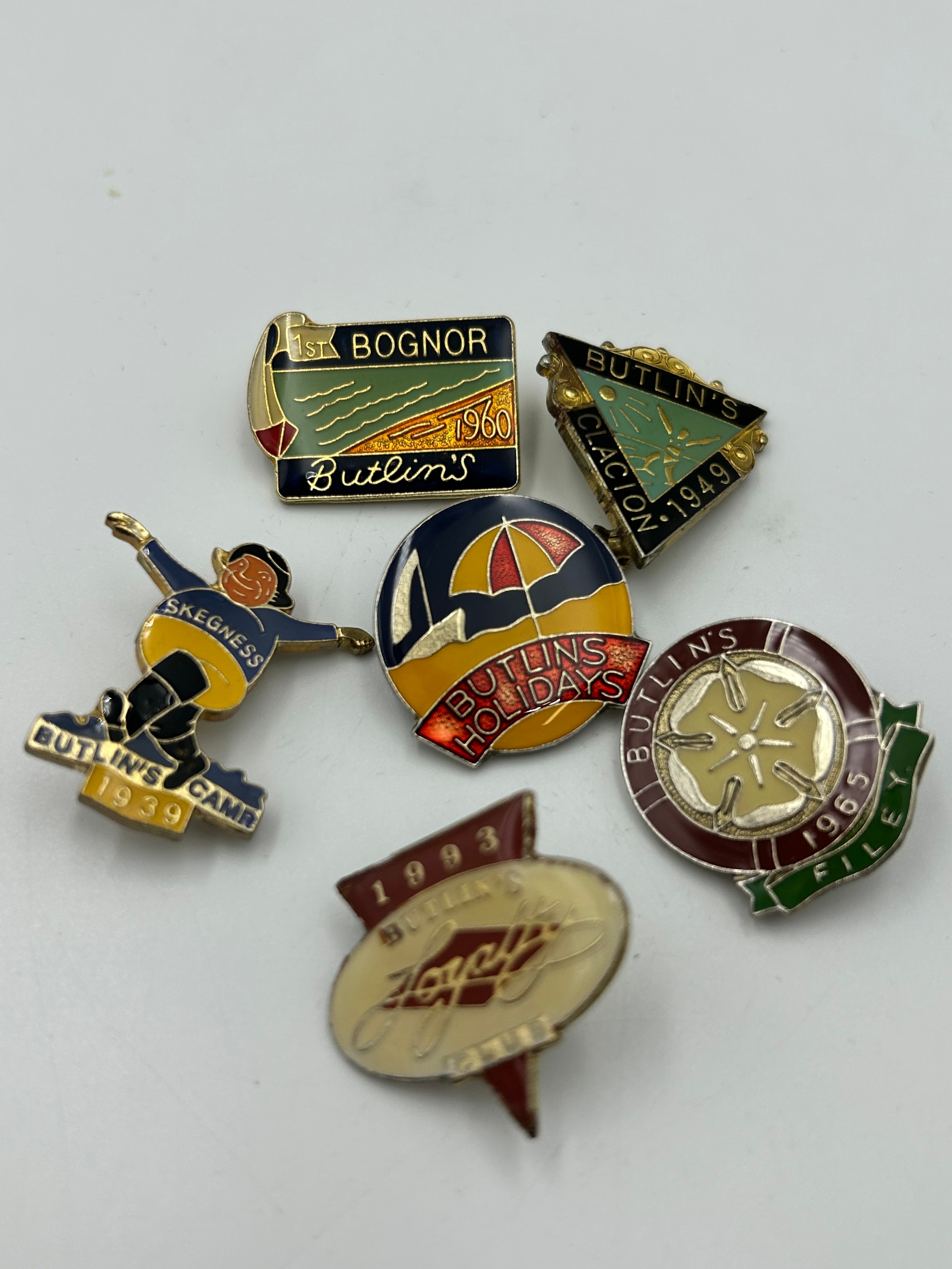 A Collection of Butlin's Enamel and White Metal? Souvenir Badges, 1939-1965
