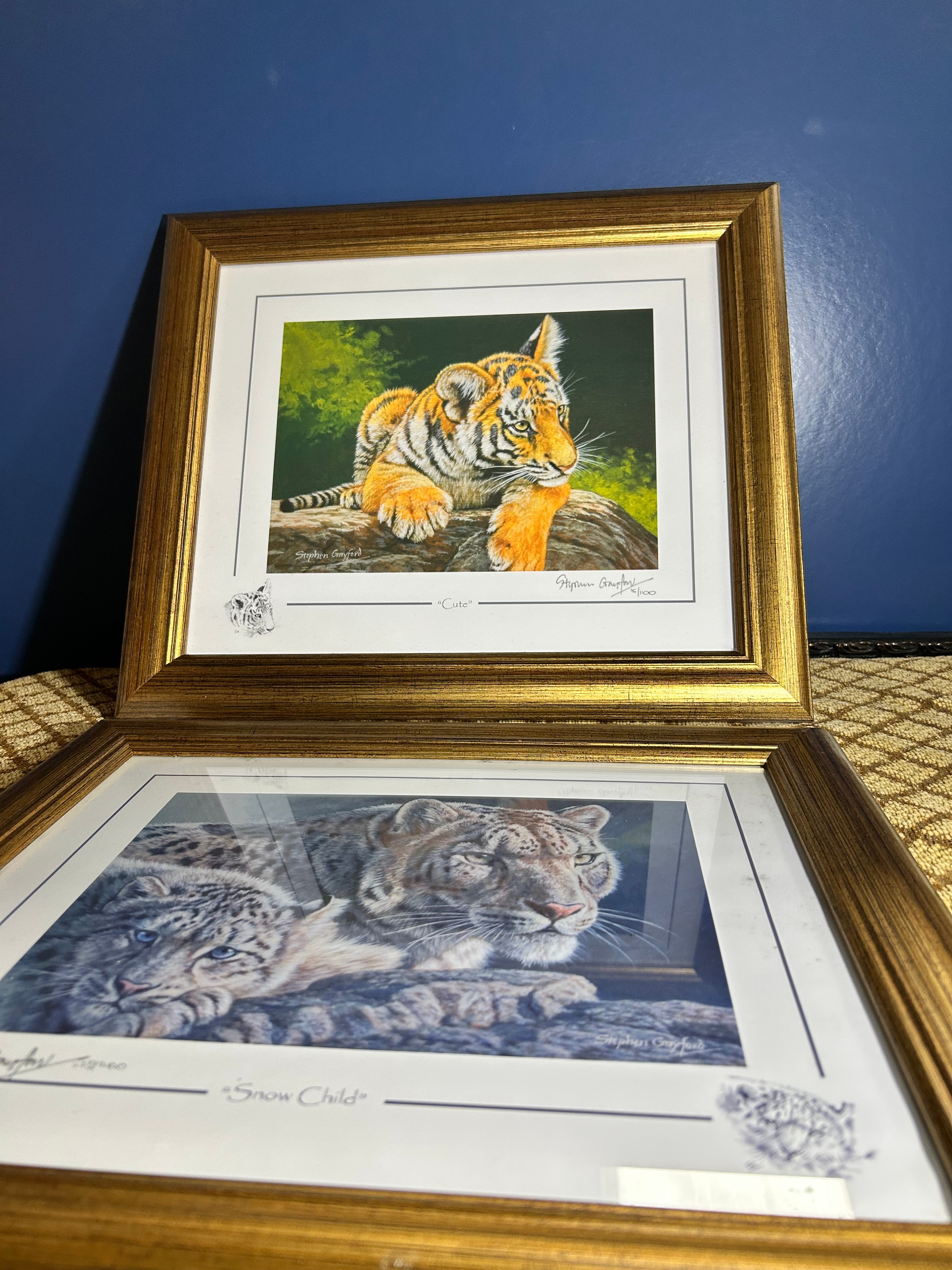 A Pair of Gilt-Toned Framed Limited Edition Prints by Stephen Gayford