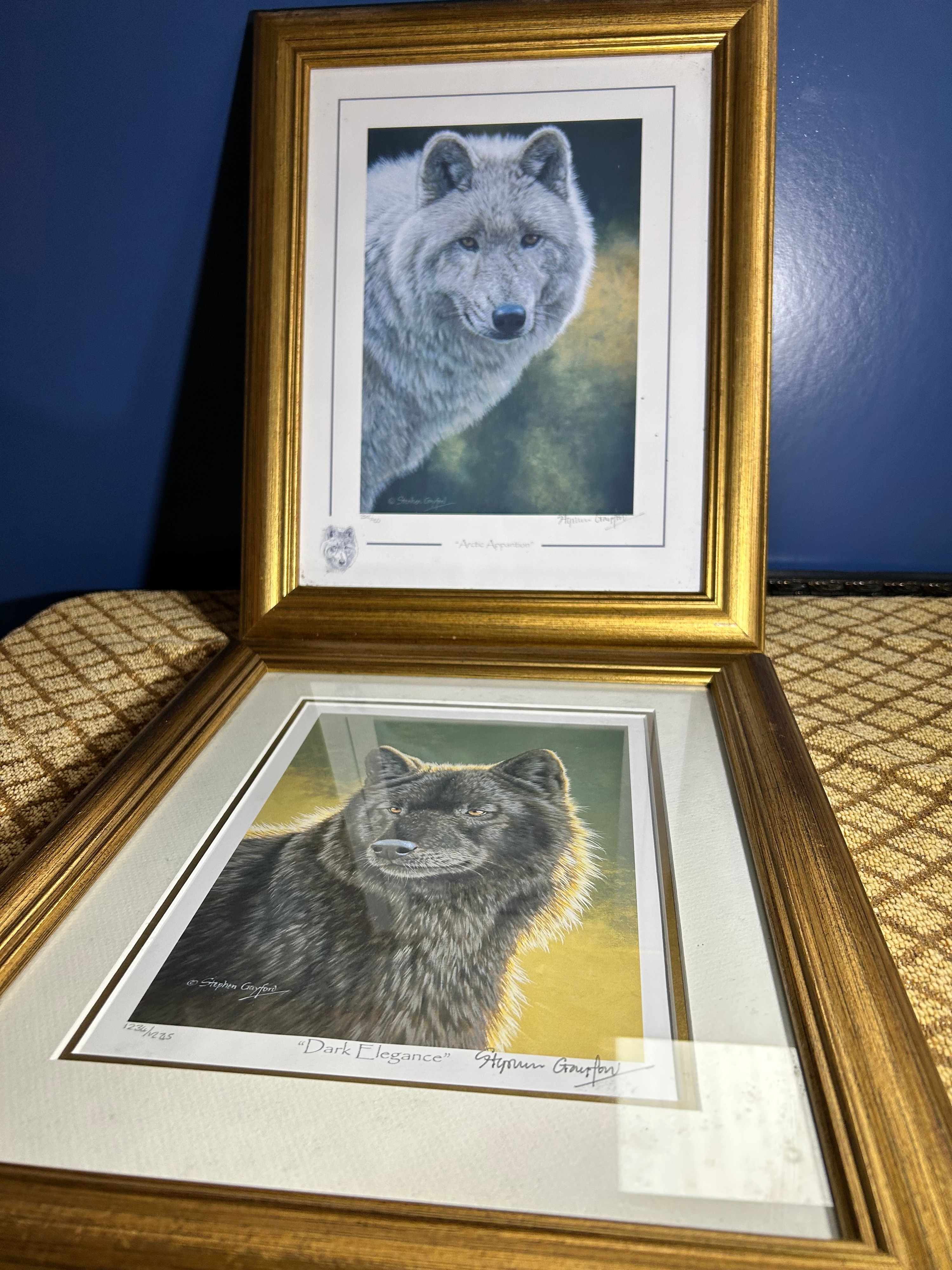 Stephen Gayford Gilt Effect Framed Limited Edition Offset Lithograph Wolf Prints