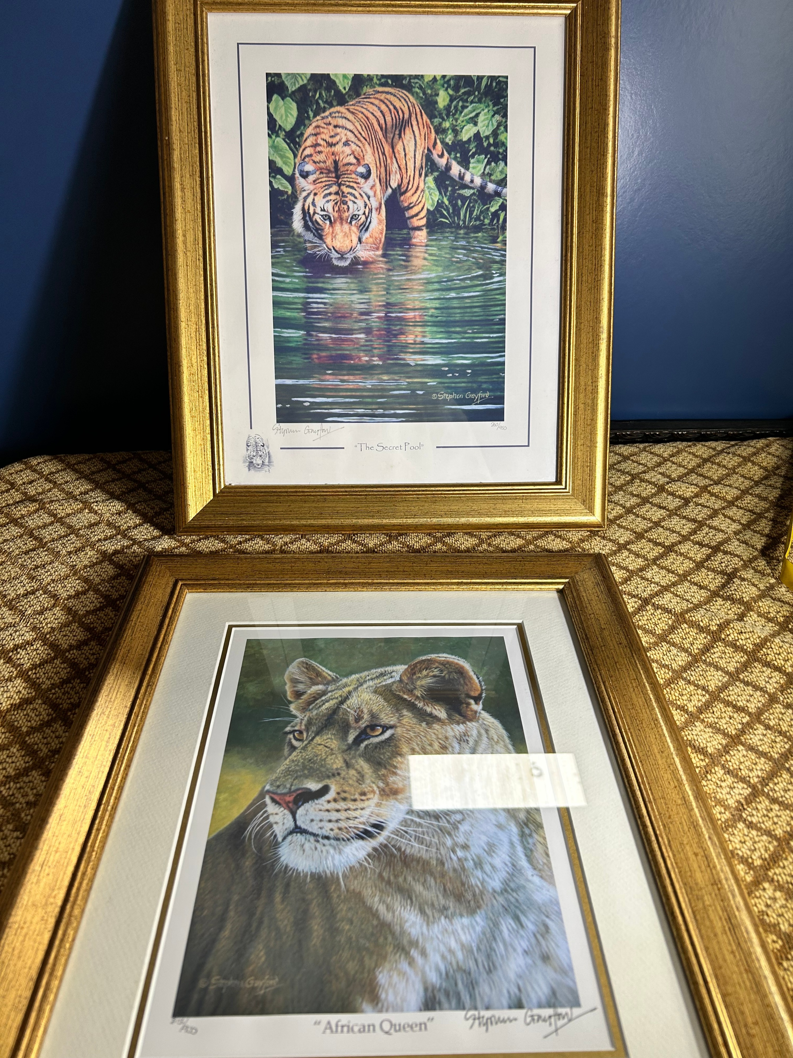 Stephen Gayford Gilt-Metal Effect Framed Prints, The Secret Pool and African Queen