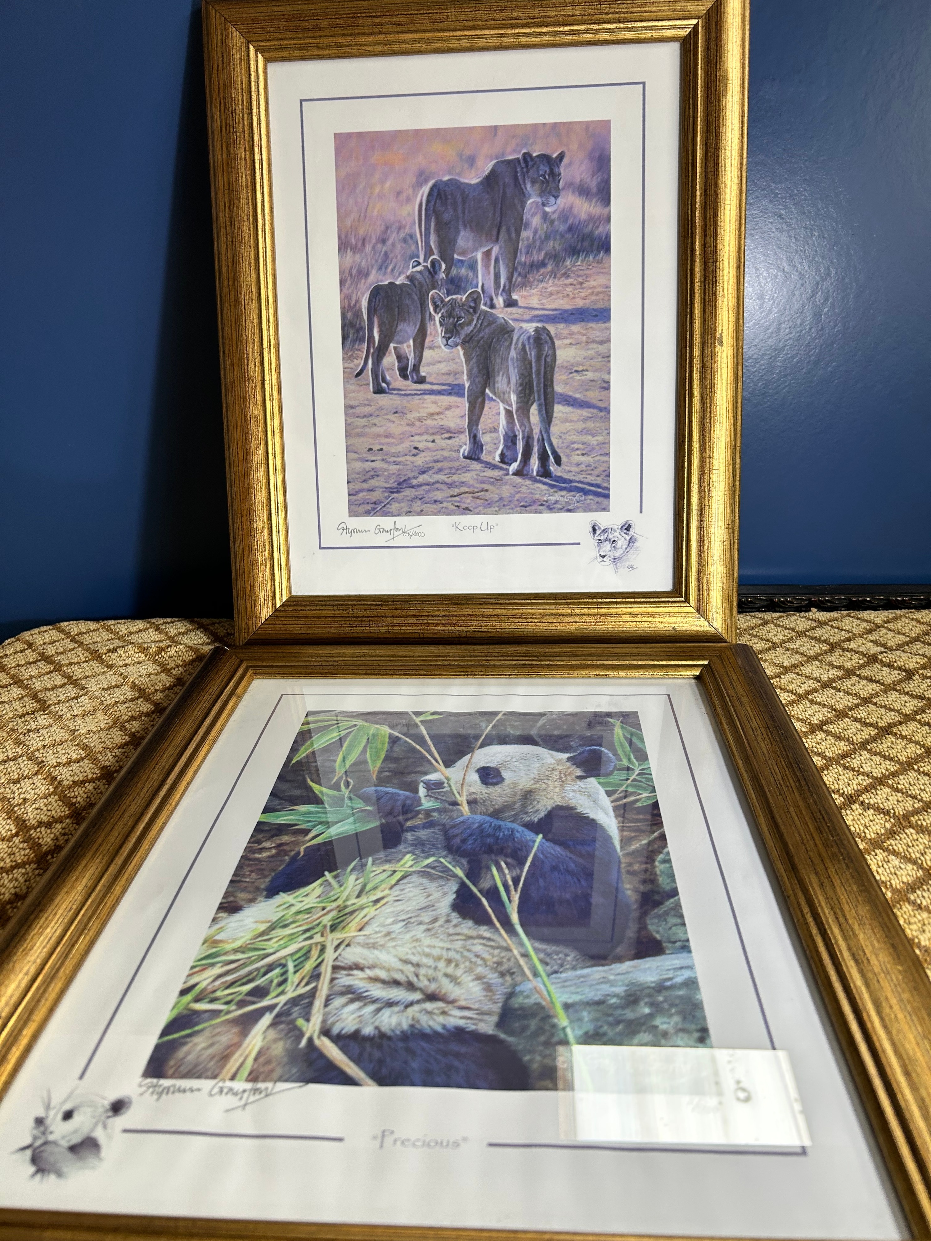 A Pair of Gilt-Framed Limited Edition Wildlife Prints by Stephen Gayford