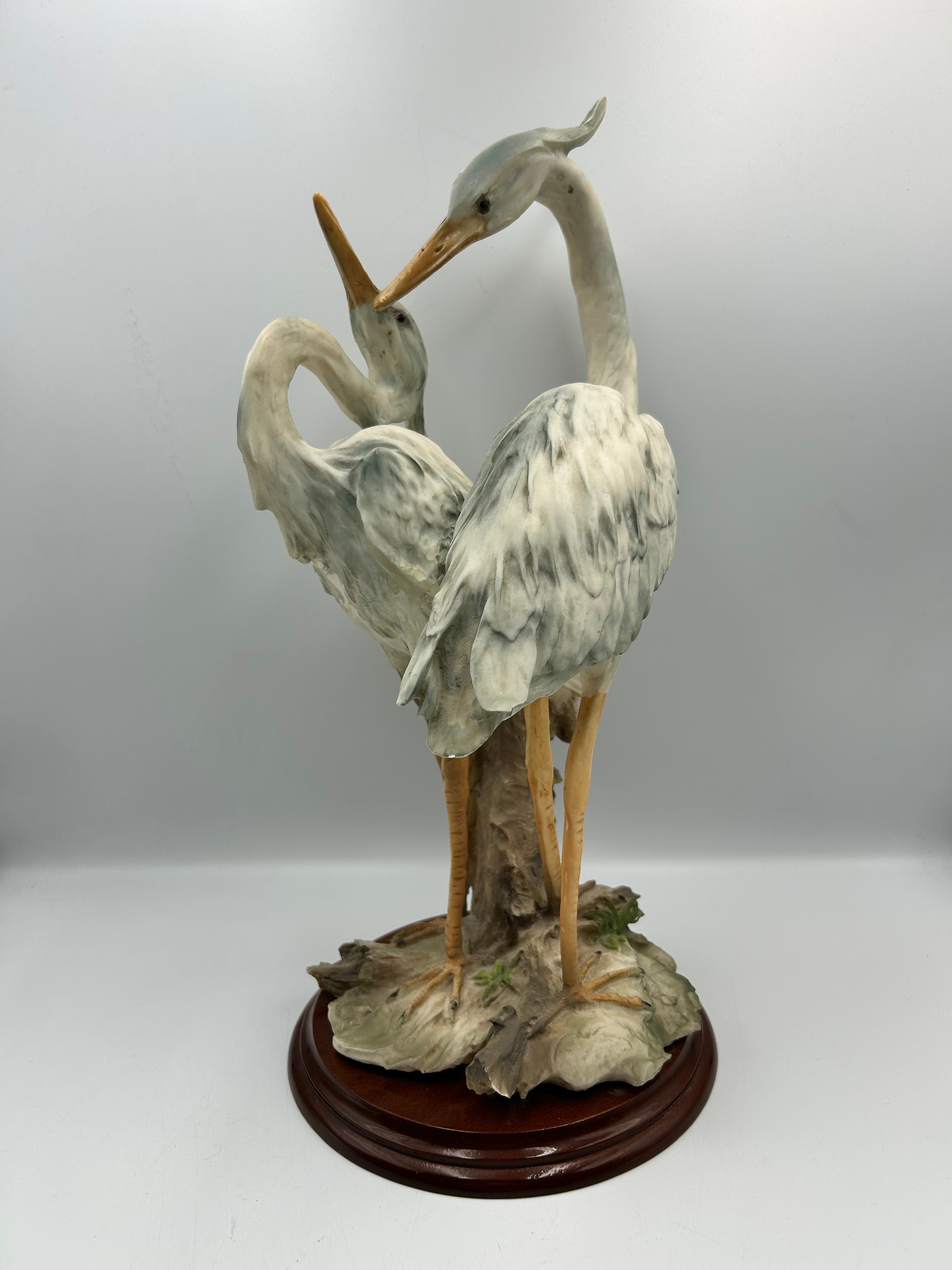 A Giuseppe Armani Matte Porcelain? Figurine of Courting Herons, 14"