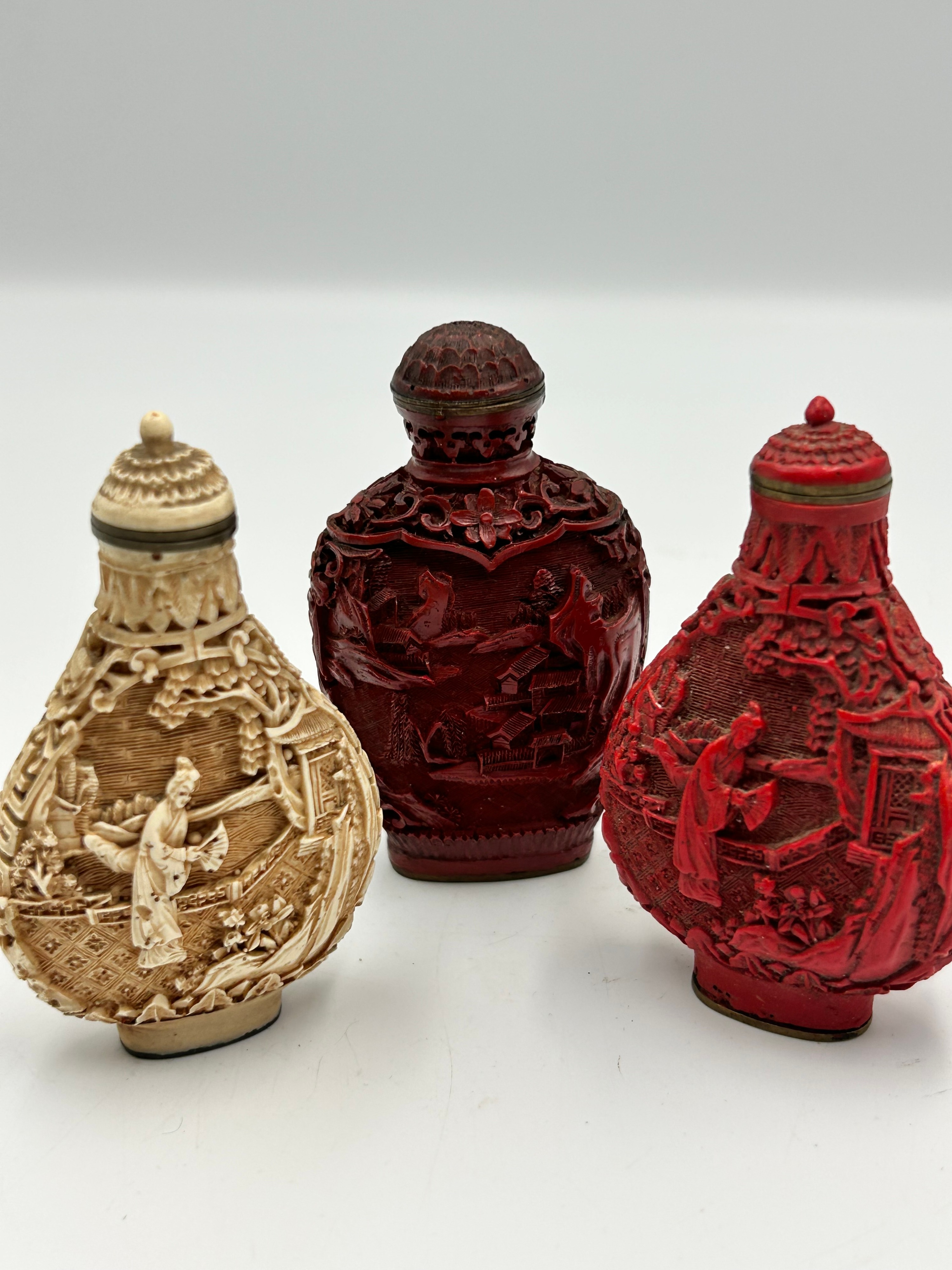 A Collection of 20th Century? Composite Resin Snuff Bottles with Apocryphal Qianlong Marks