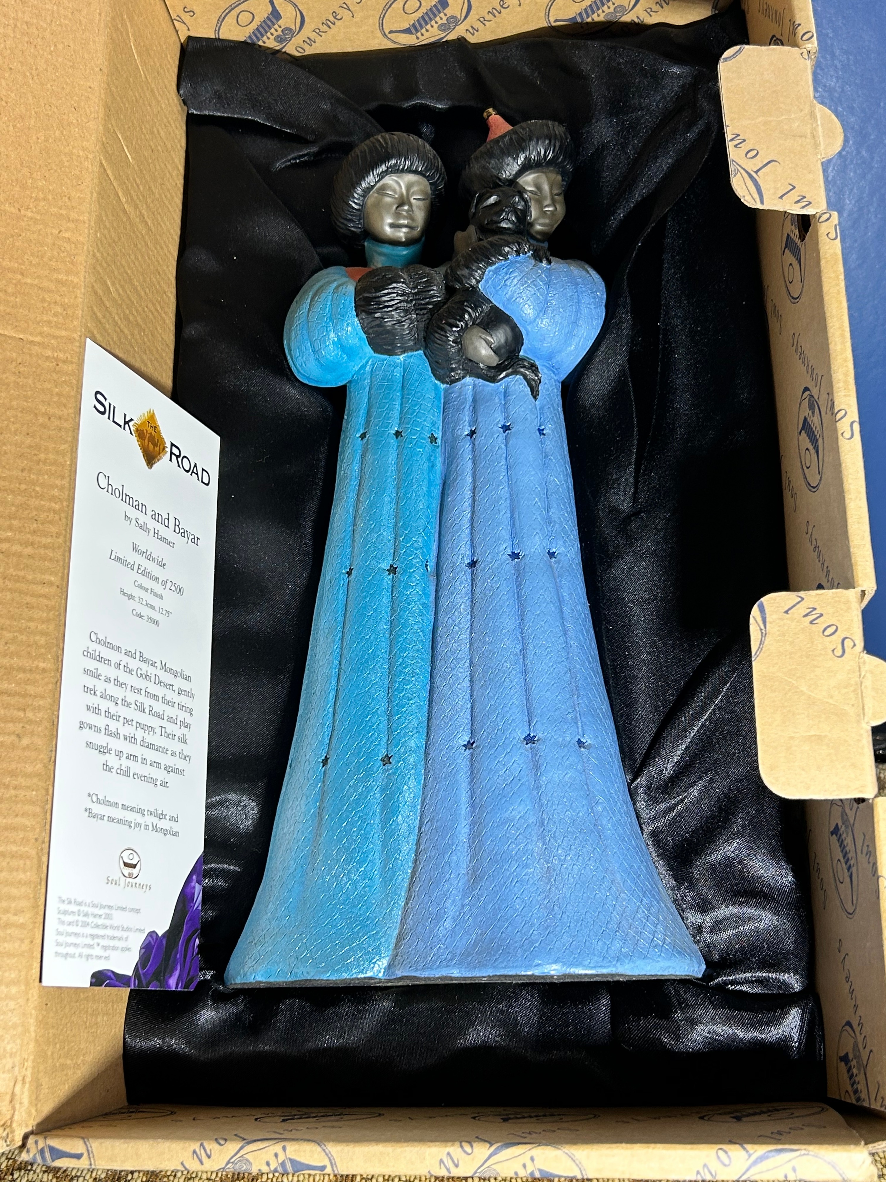 Soul Journeys Bronzed Figurine Cholmon and Bayar by Sally Hamer, 12.75" , Box ,Papers