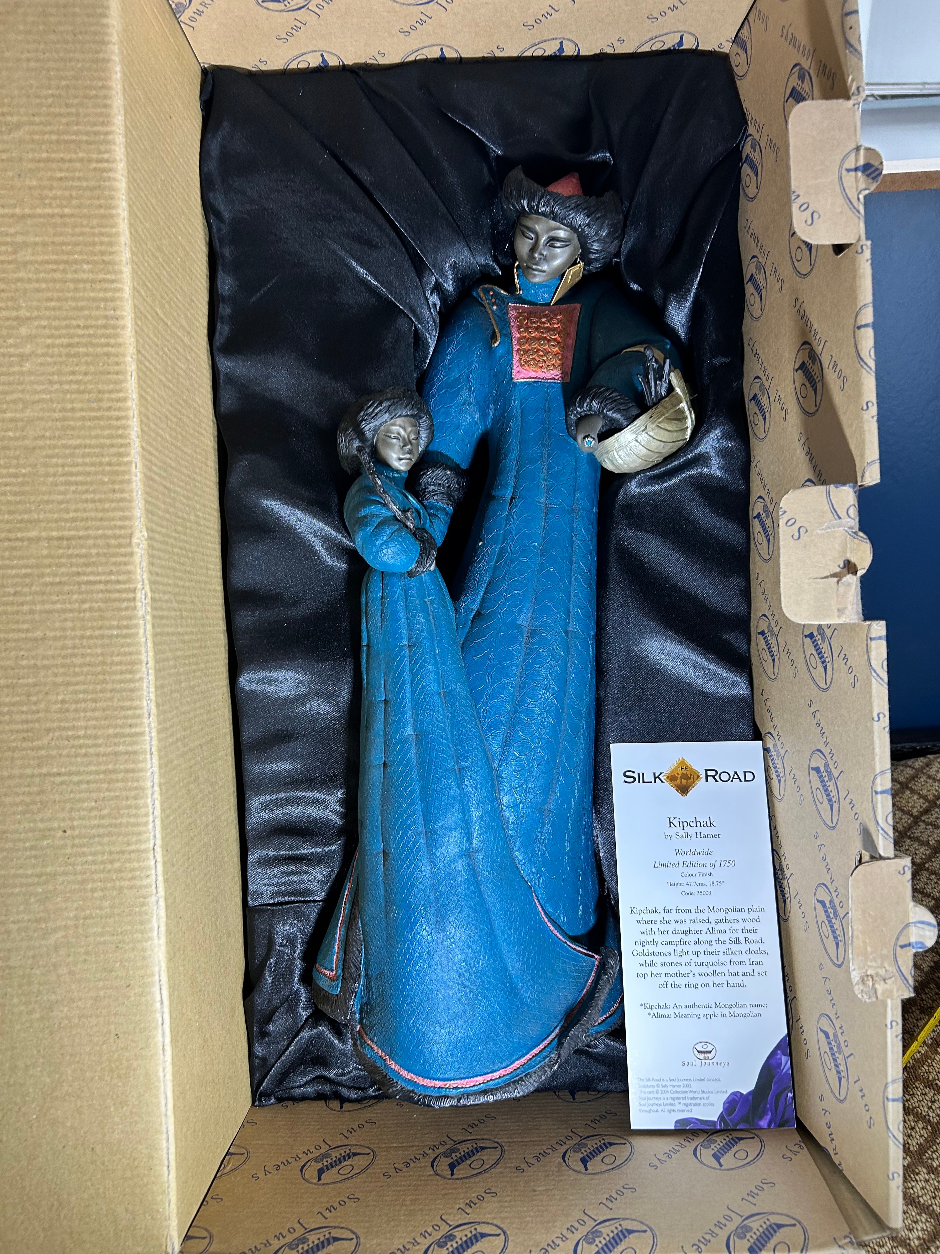 Soul Journeys The Silk Road Kipchak Cast Resin? Sculpture by Sally Hamer, 18.75" , Box,Papers