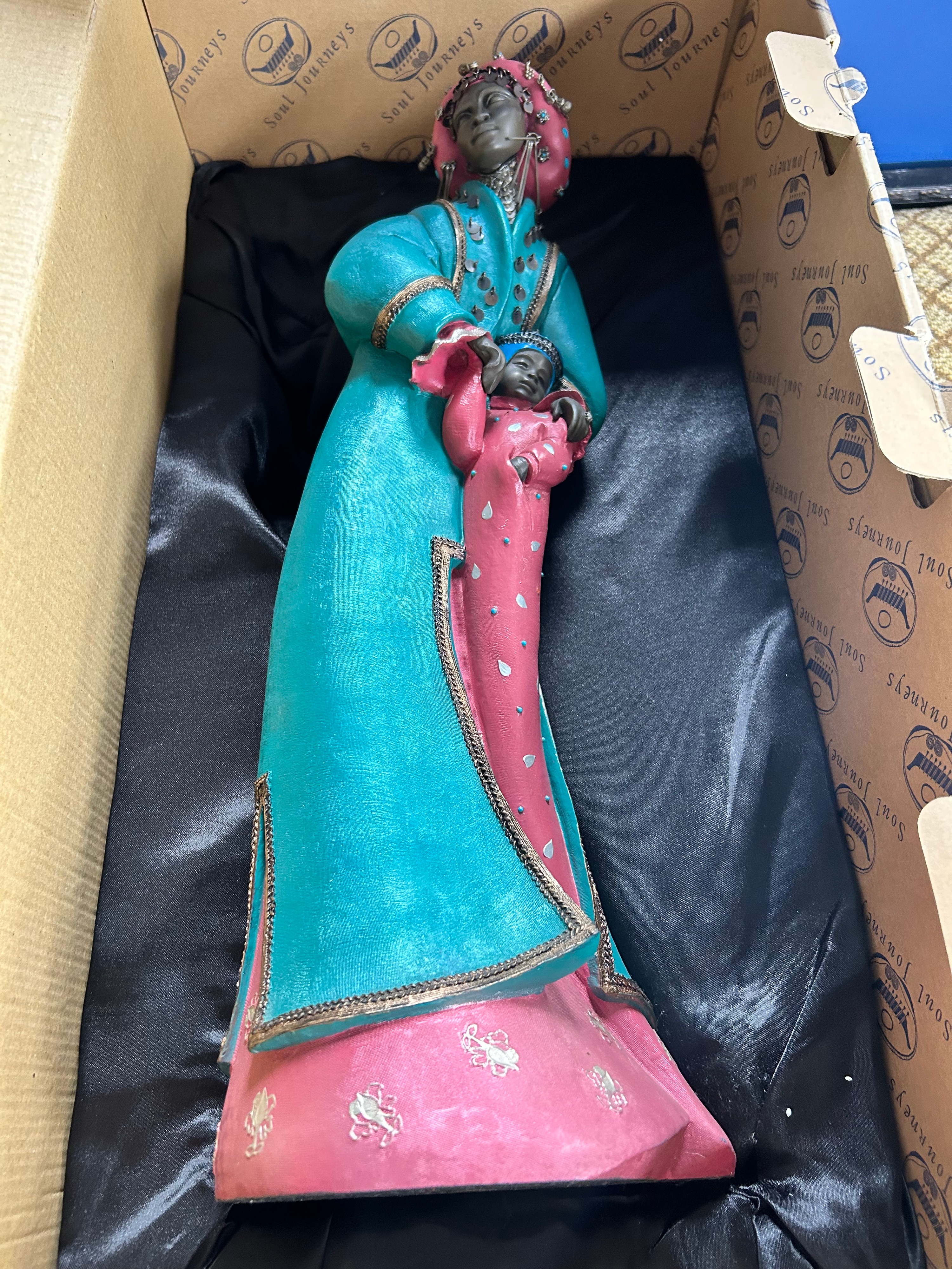 Soul Journeys Silk Road Nasima Polychrome Cast Figurine by Sally Hamer, 2003 , Box ,Papers 46cm