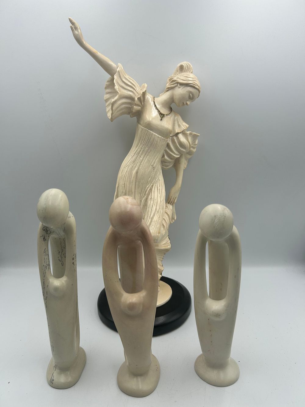 Lot 480: Art Deco Style? Composite Figurines of a Lady and Abstract Forms