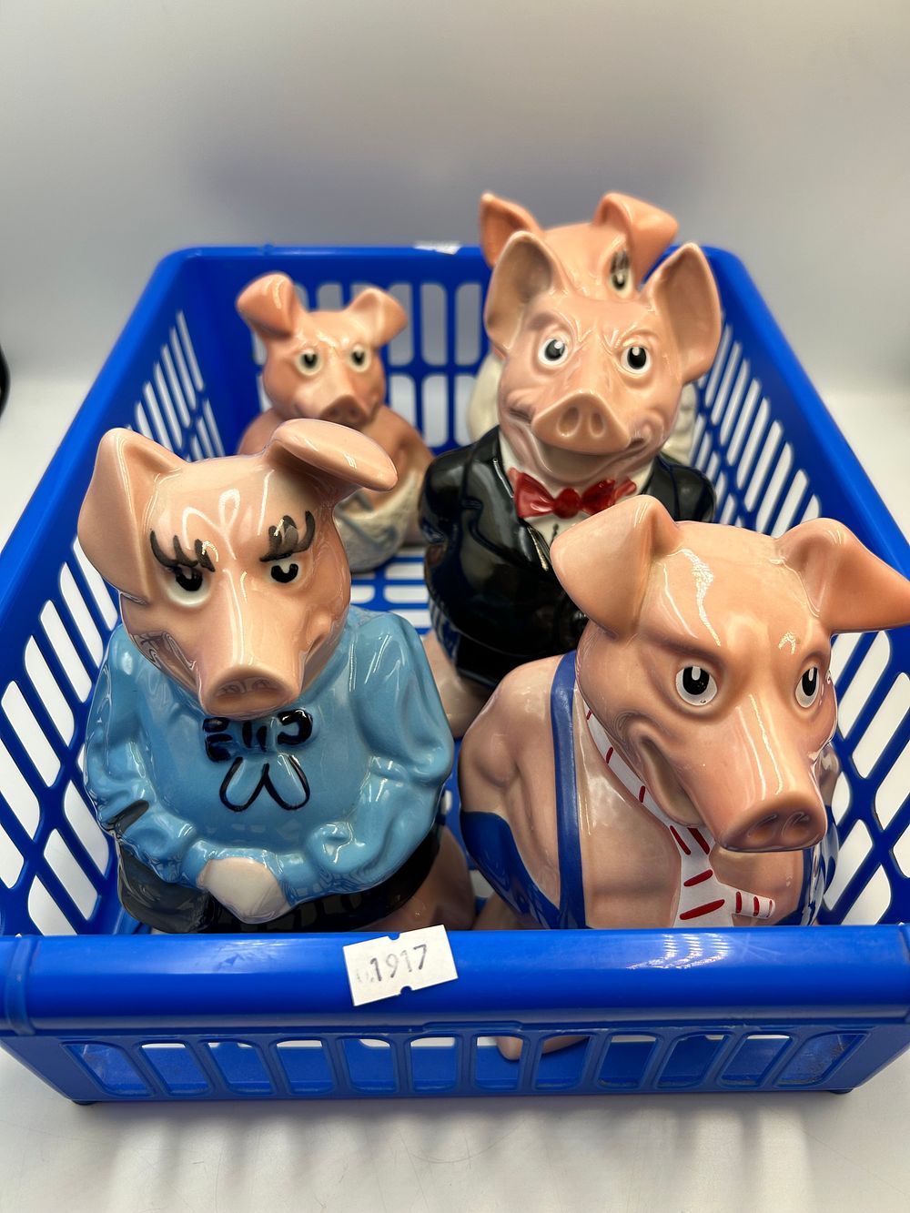 Lot 488: Wade? NatWest? Glazed Ceramic Piggy Banks, Set of Five