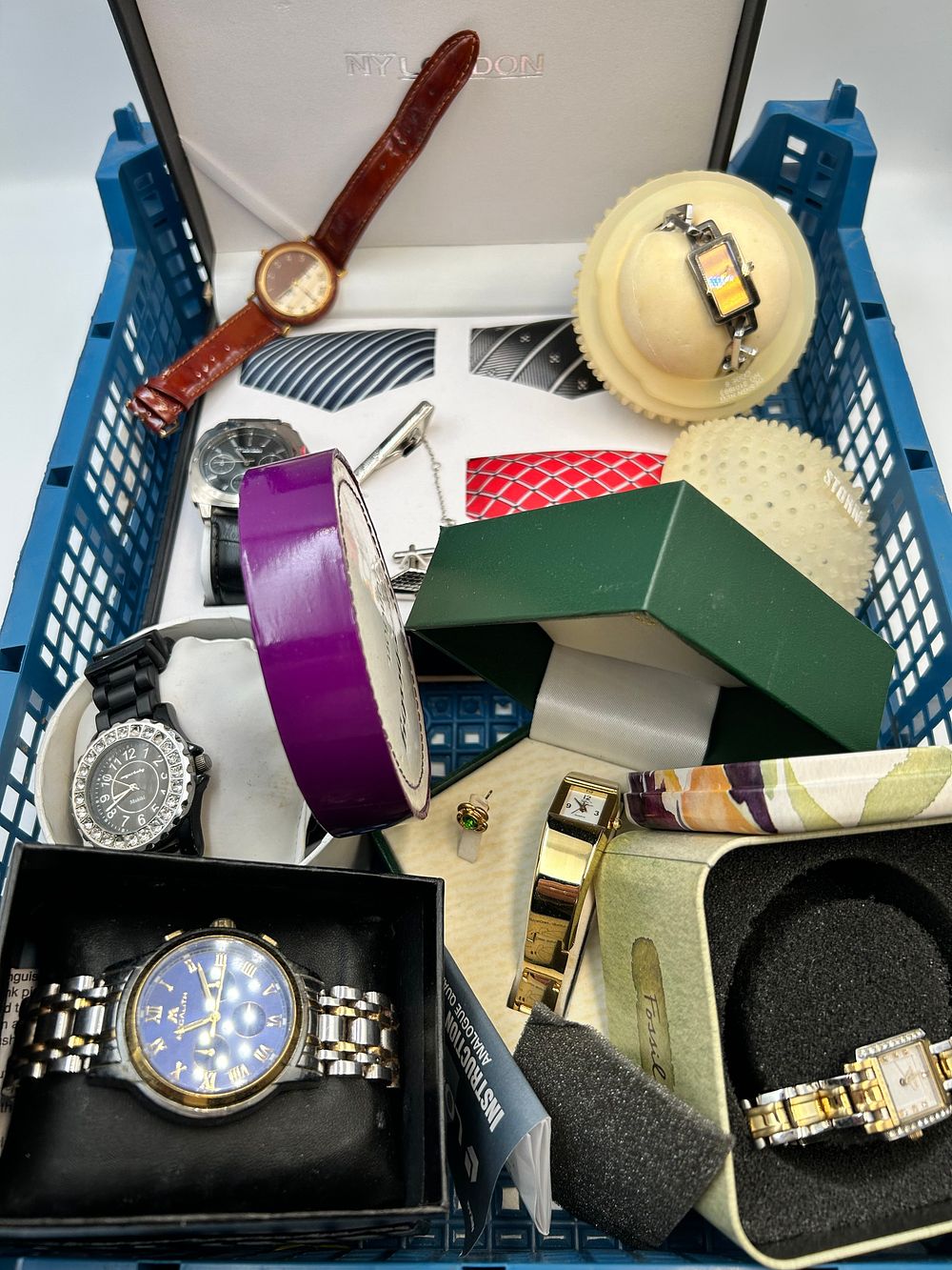 Lot 490: An Assortment of Boxed Fashion Wristwatches and Men's Accessories including Storm, Fossil and Wilkinson
