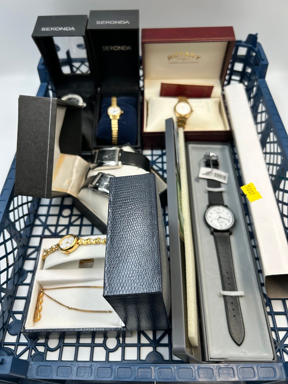 Lot 491: Boxed Lorus, Rotary, Sekonda and Limit Gilt-Metal Effect and White Metal Wristwatches, RRS527L-9