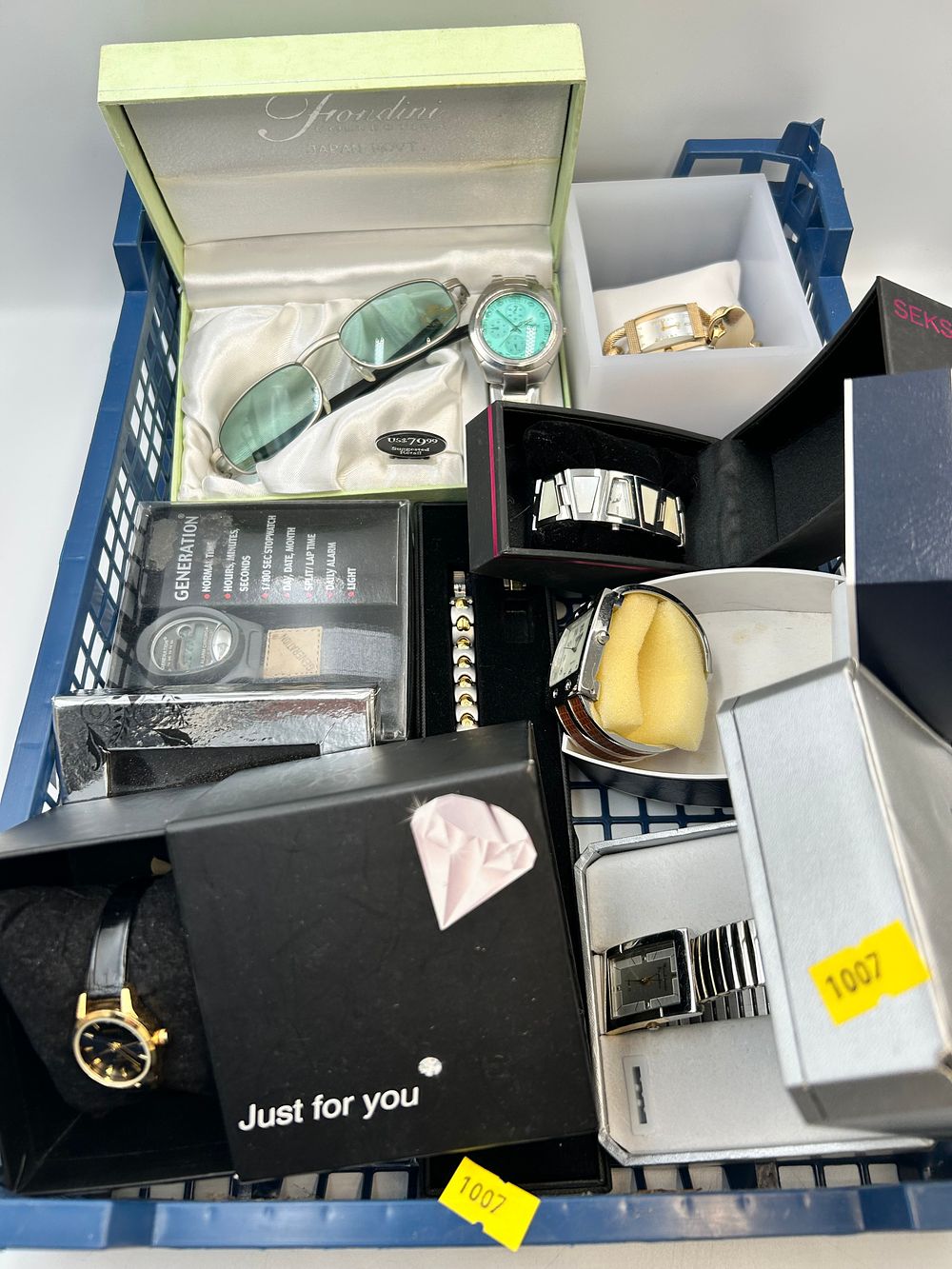 Lot 492: Boxed Sekonda, Seksy and Mondaine? Gilt-Metal Effect and White Metal Quartz Wristwatches and Accessories
