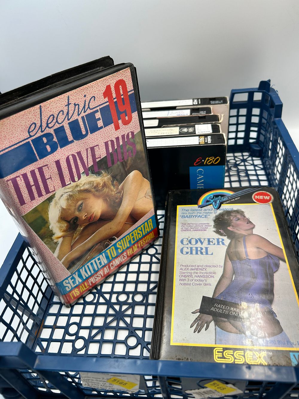 Lot 497: A Collection of Adult Interest VHS Video Cassettes Including Electric Blue and Essex Video,2 Ex rental