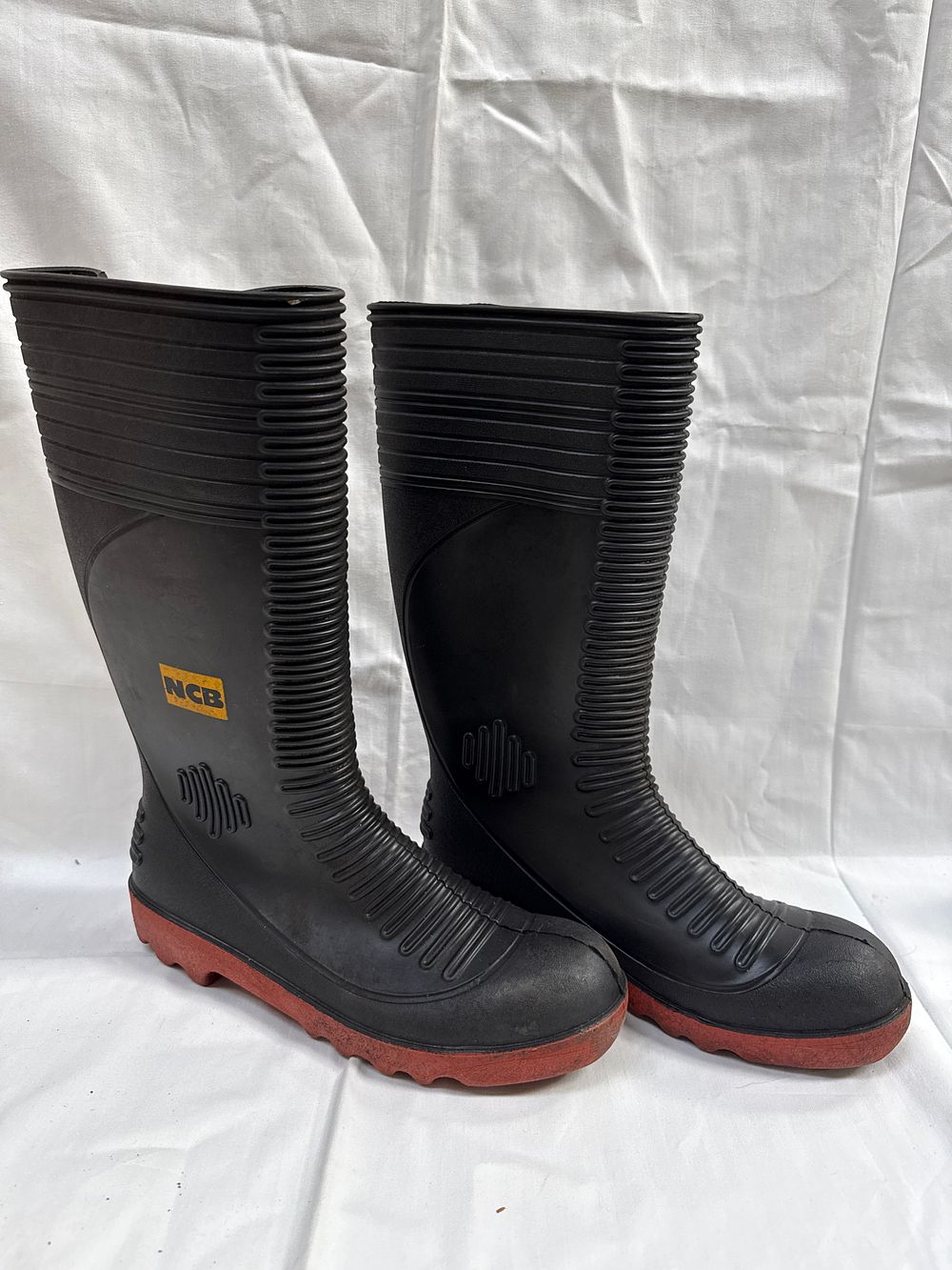 Lot 502: National Coal Board Rubber Mining Safety Boots, Size 10