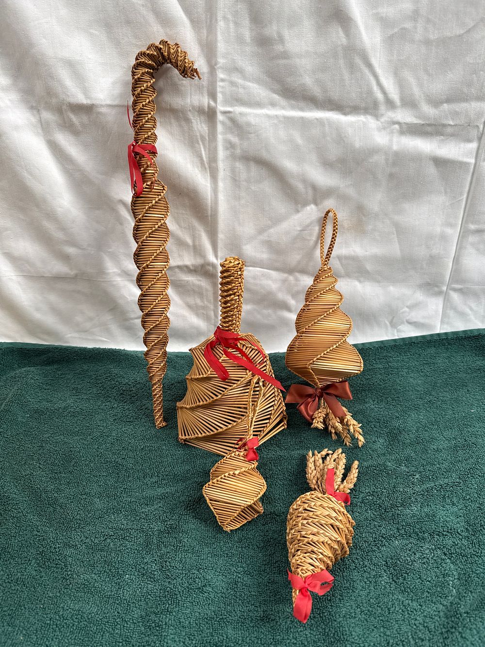 Lot 505: A Collection of Five Traditional Natural Straw Corn Dolly Decorations