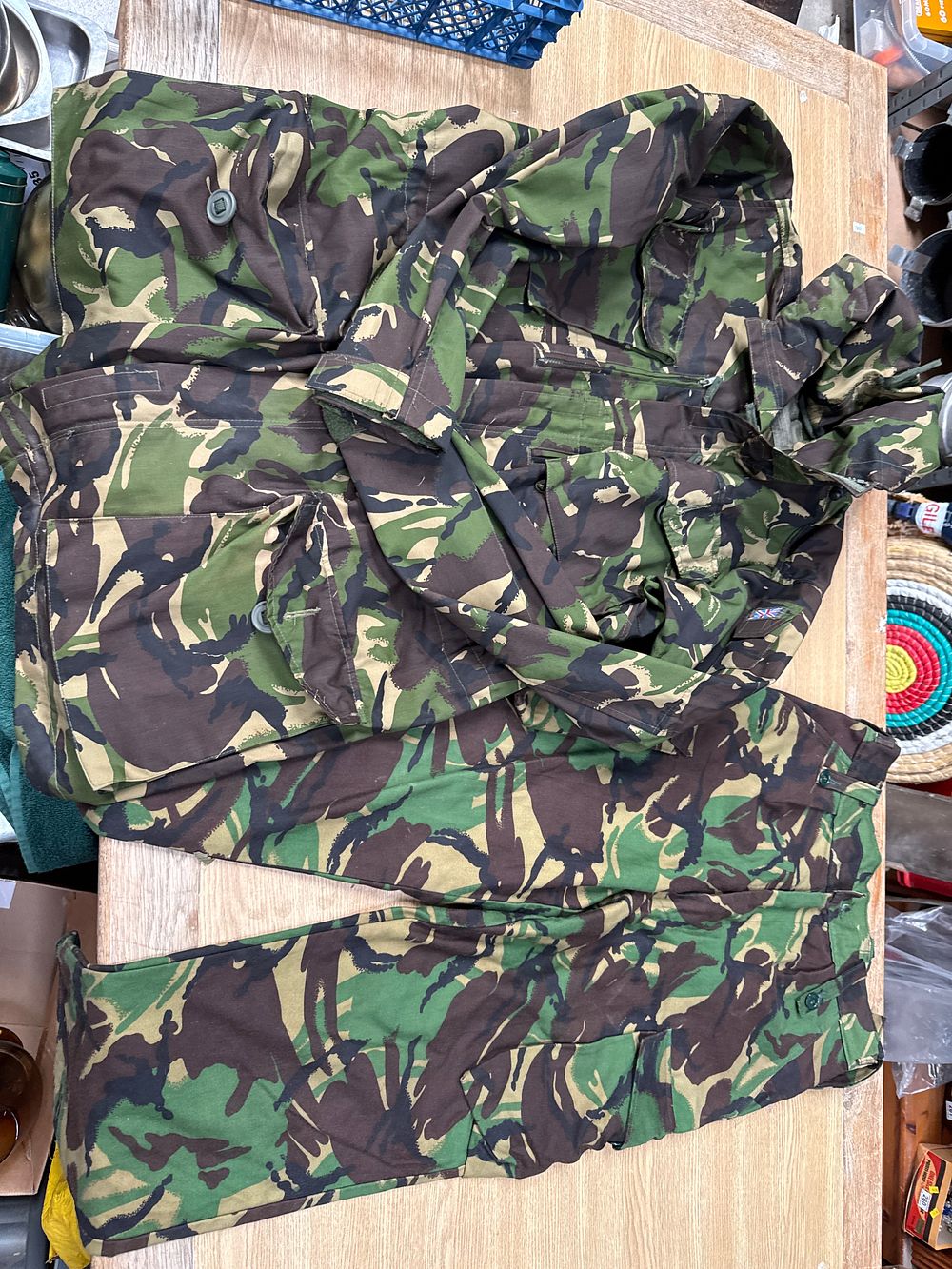 Lot 509: British Army Woodland DPM Windproof Smock and Trousers by J. Compton Sons & Webb Ltd. ?