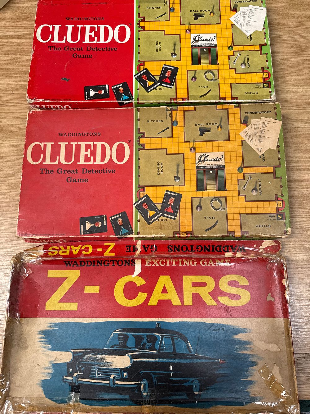 Lot 515: Waddingtons Cluedo The Great Detective Game and Z-Cars Board Games, Mid 20th Century